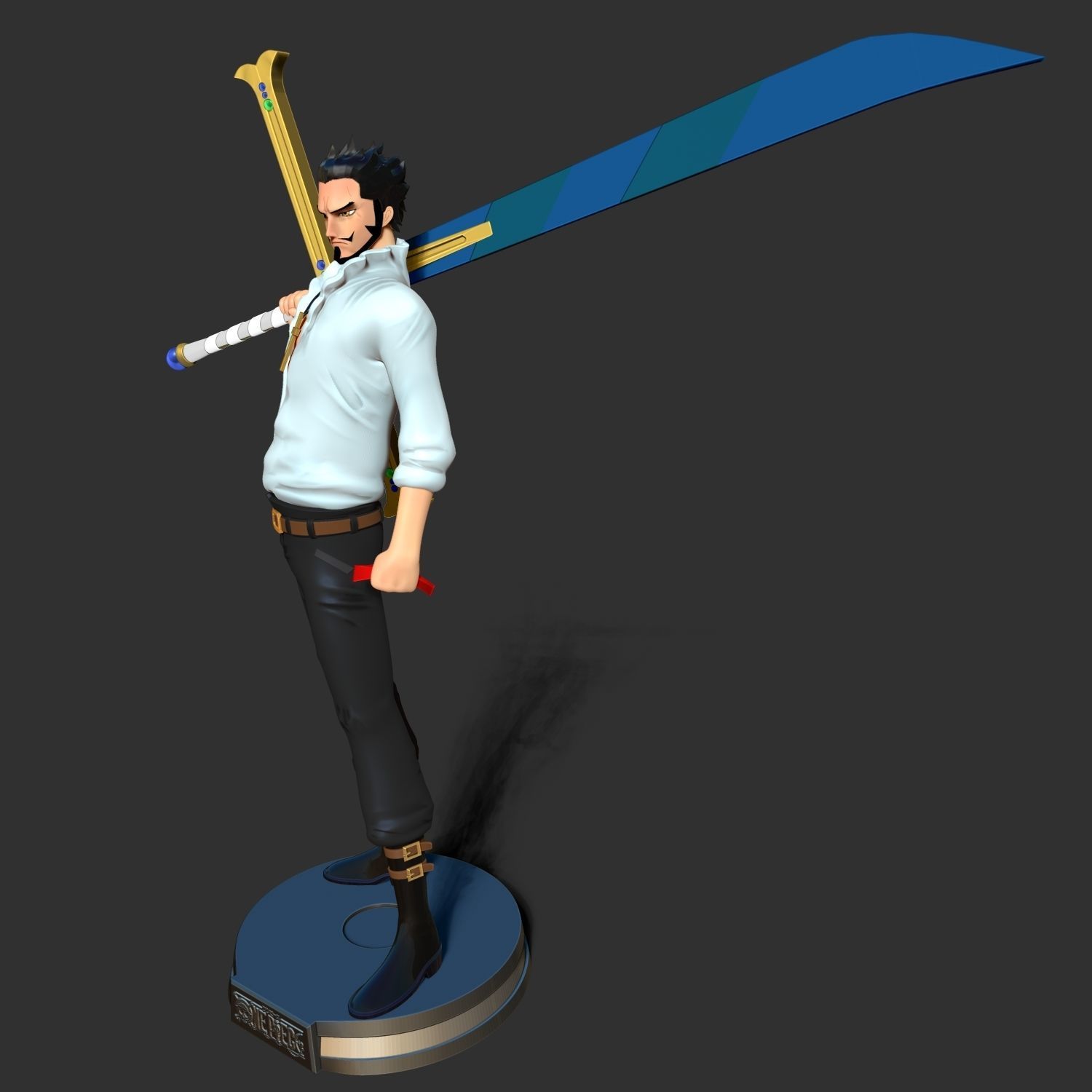 Dracule Mihawk - One Piece Fanart 3D print model_7