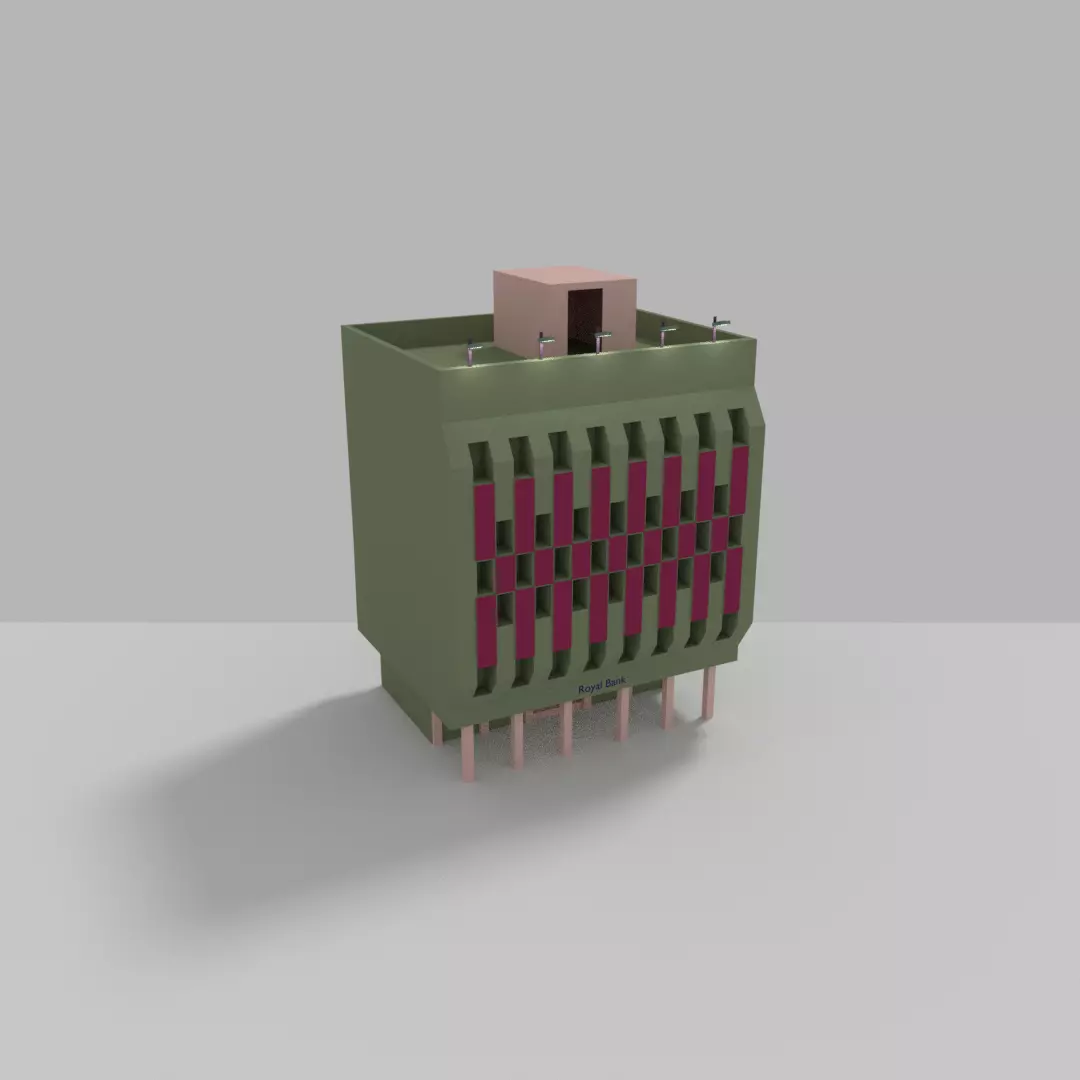 City Bank Low-poly 3D model