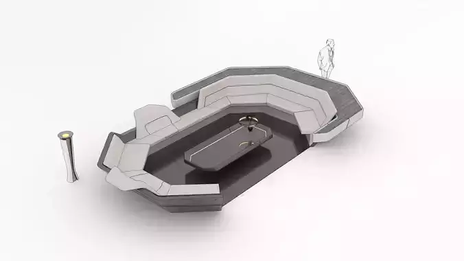 FUTURISTIC SOFA - Futuristic Lounge Seating 01  3D model
