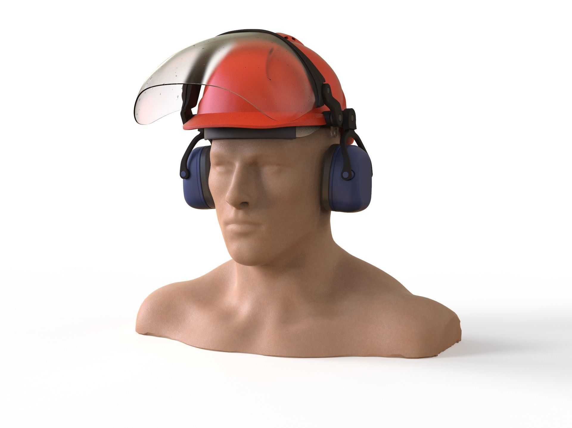 Safety helmet with protective shield 3D model_8