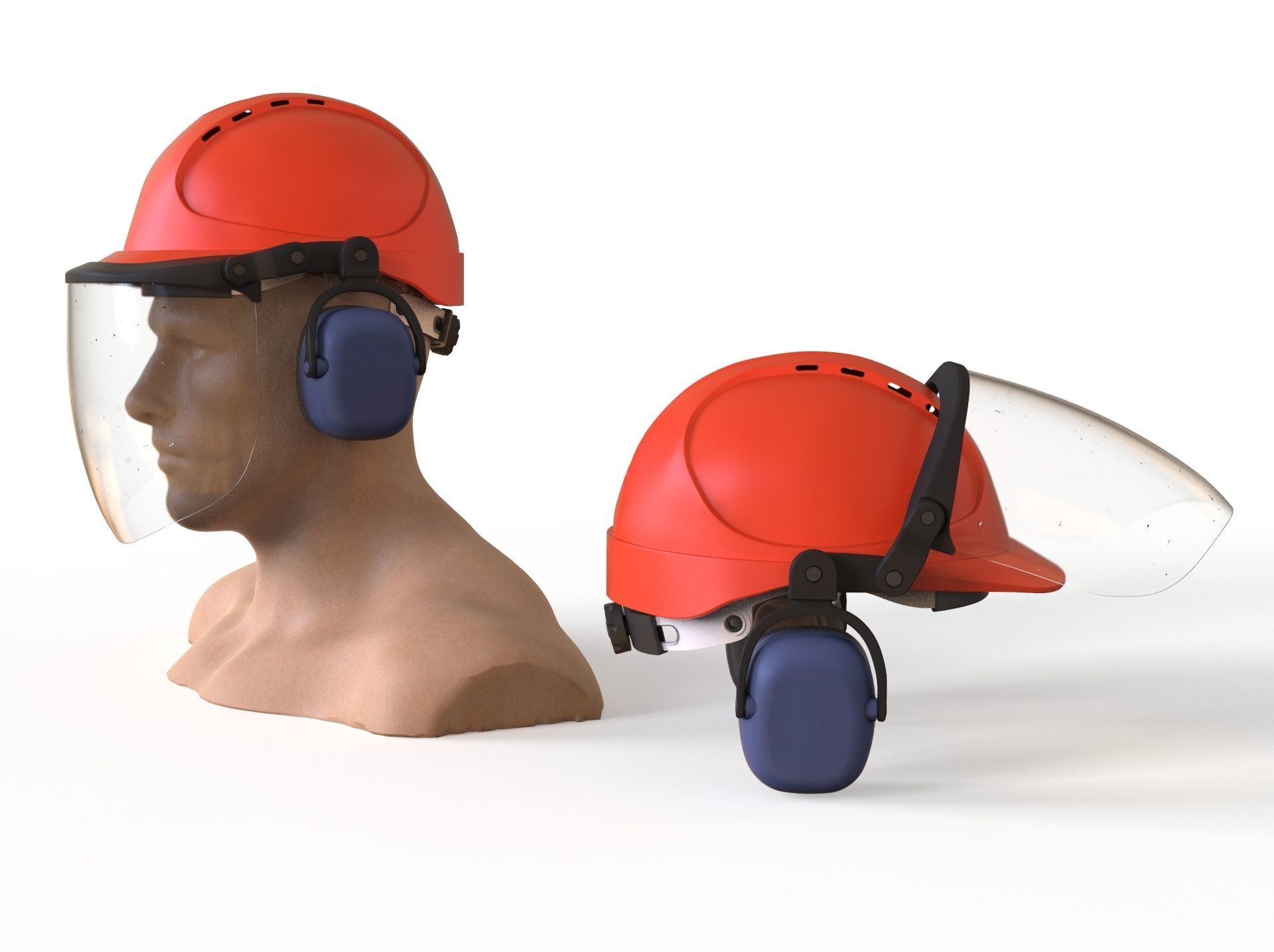 Safety helmet with protective shield 3D model_13