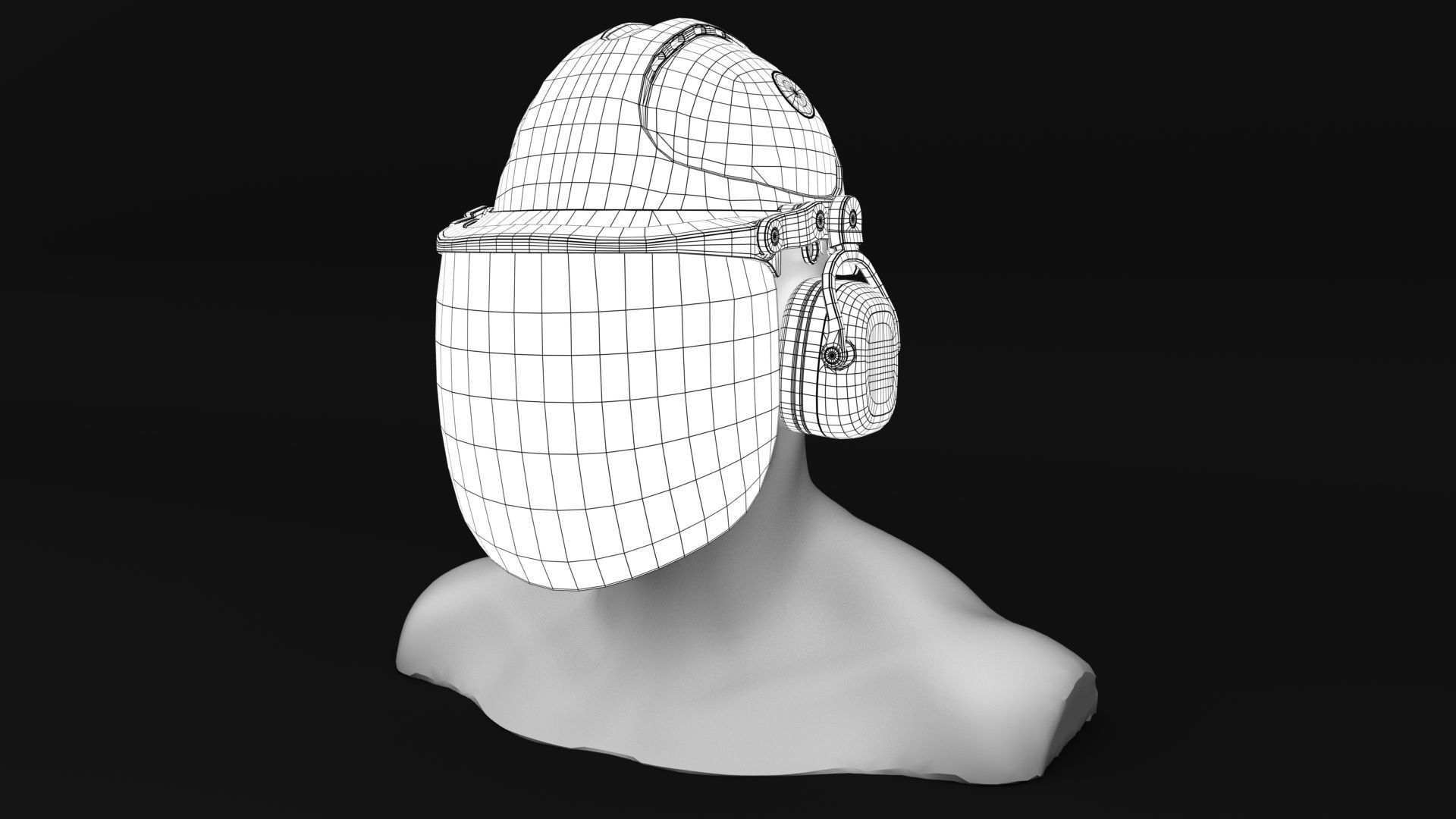 Safety helmet with protective shield 3D model_26