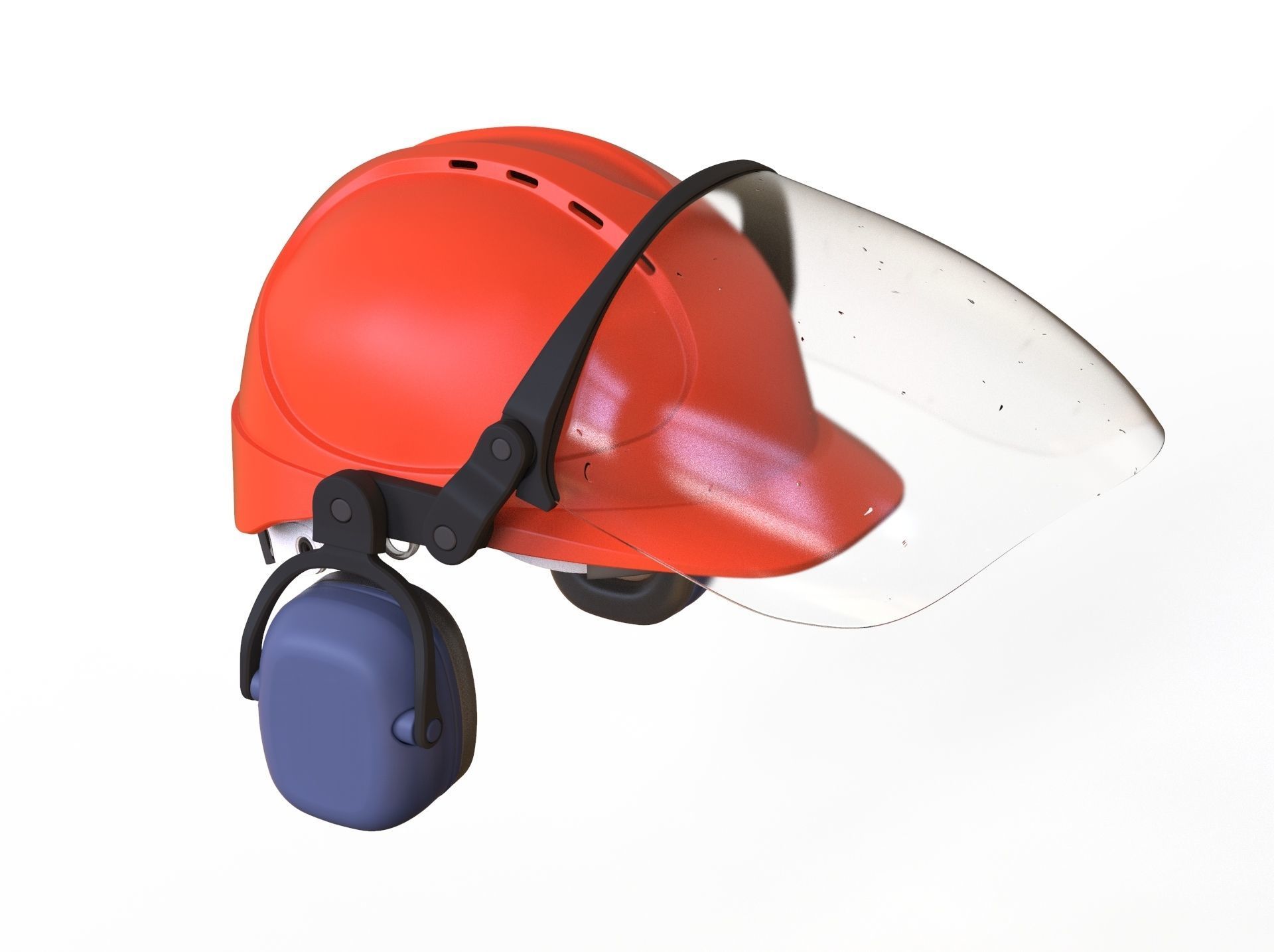 Safety helmet with protective shield 3D model_17