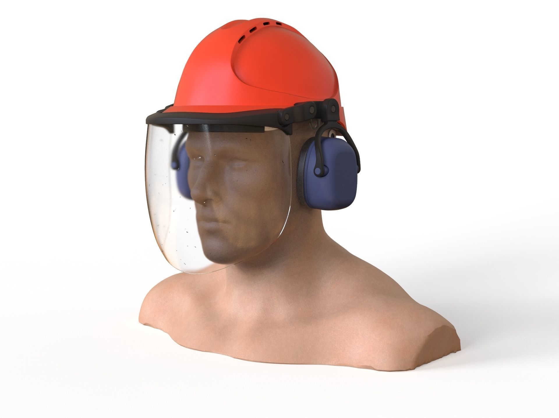 Safety helmet with protective shield 3D model_9