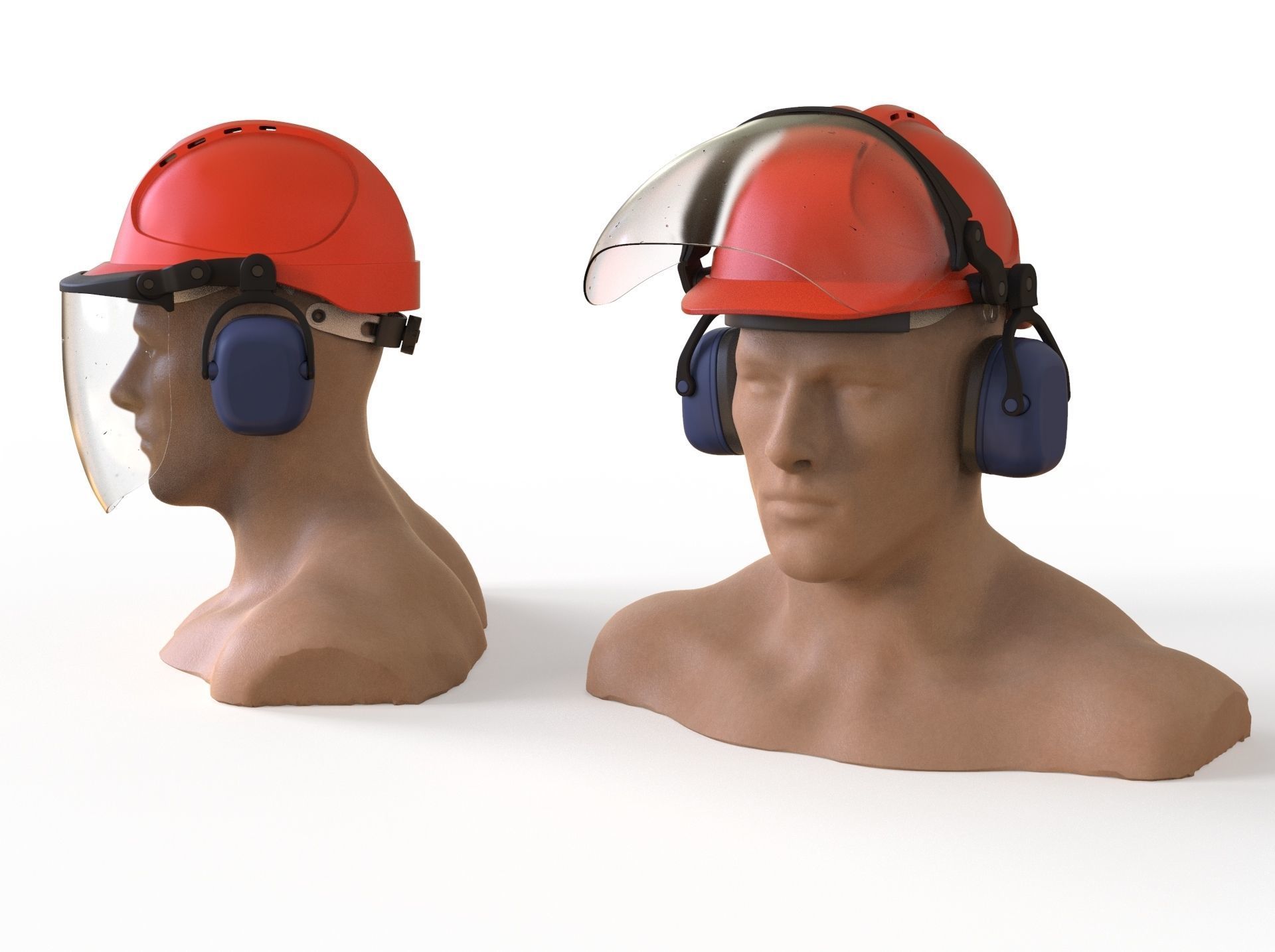 Safety helmet with protective shield 3D model_6
