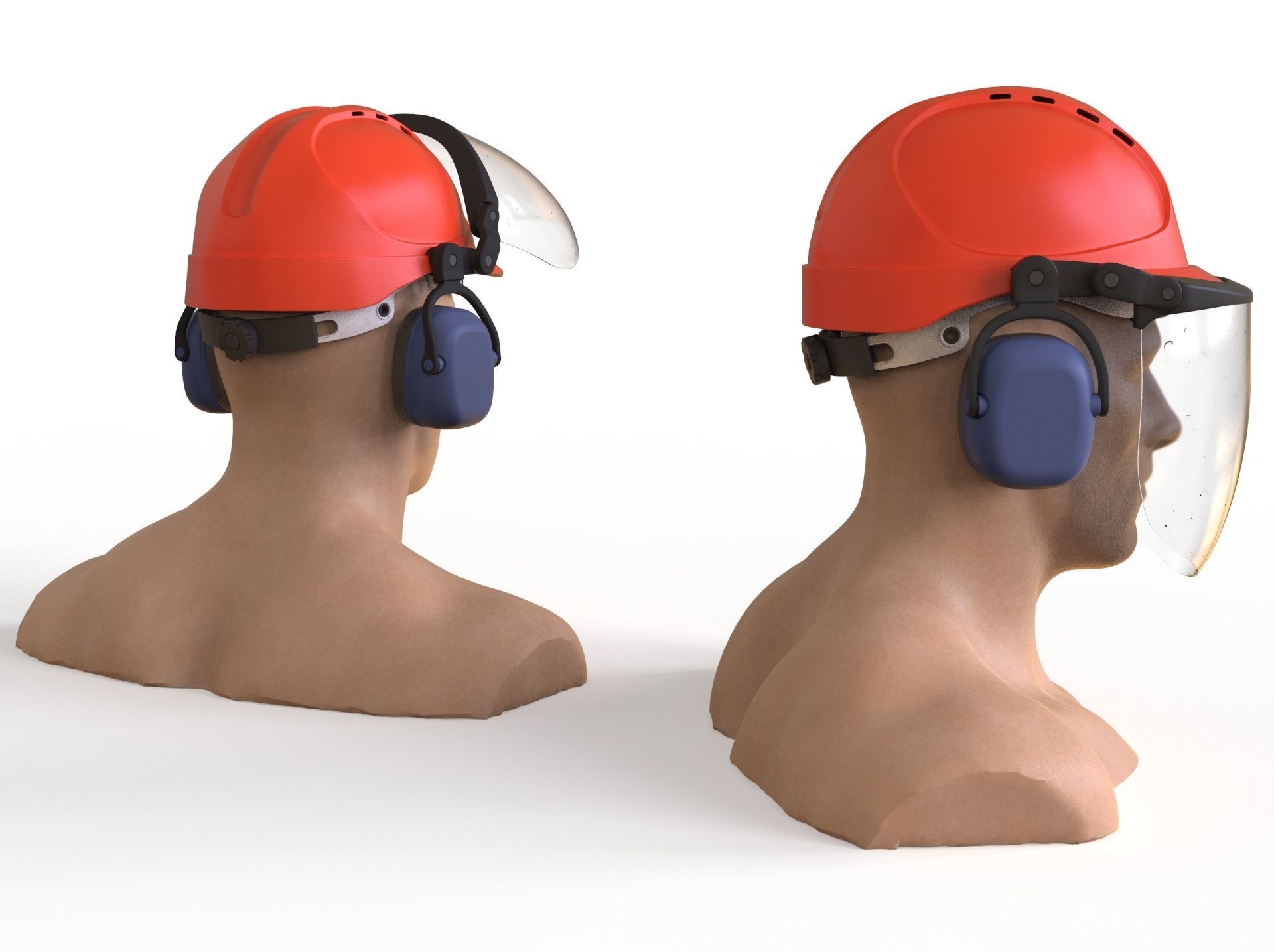 Safety helmet with protective shield 3D model_20