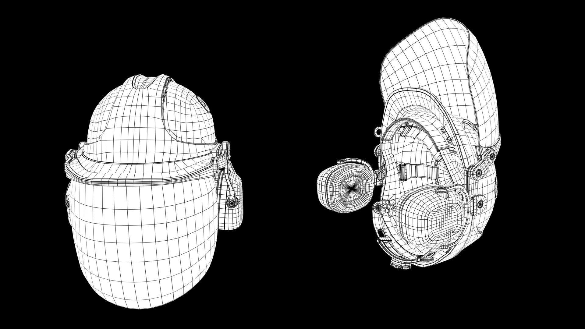 Safety helmet with protective shield 3D model_30