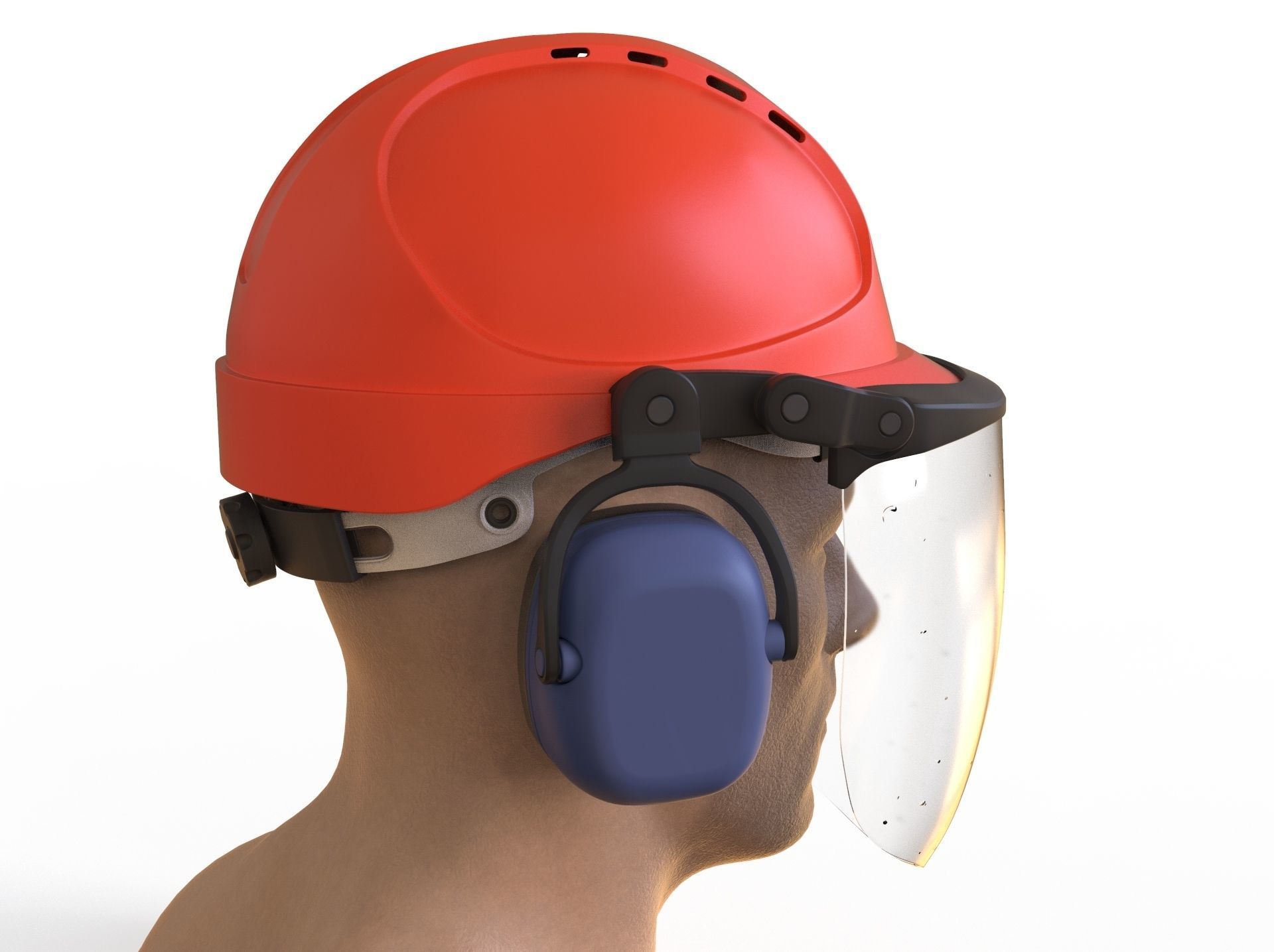 Safety helmet with protective shield 3D model_16