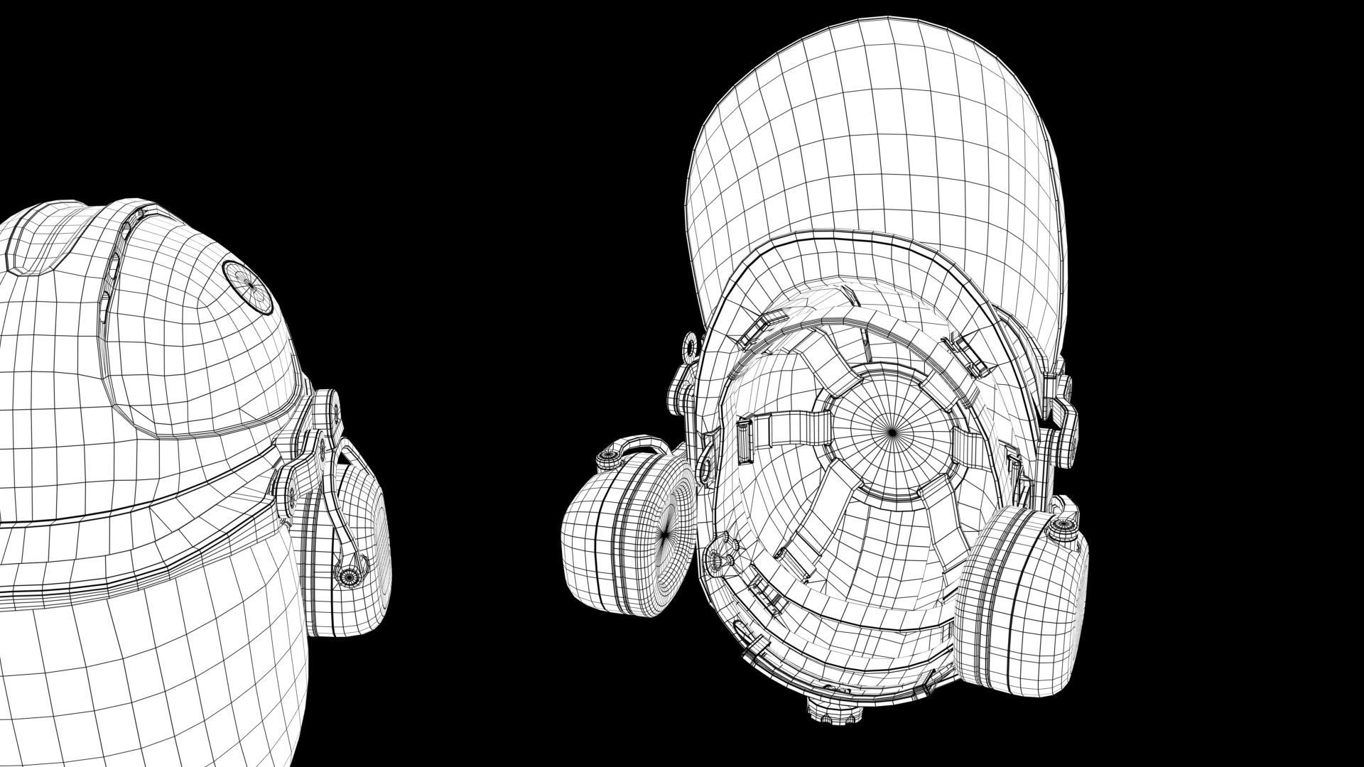 Safety helmet with protective shield 3D model_31