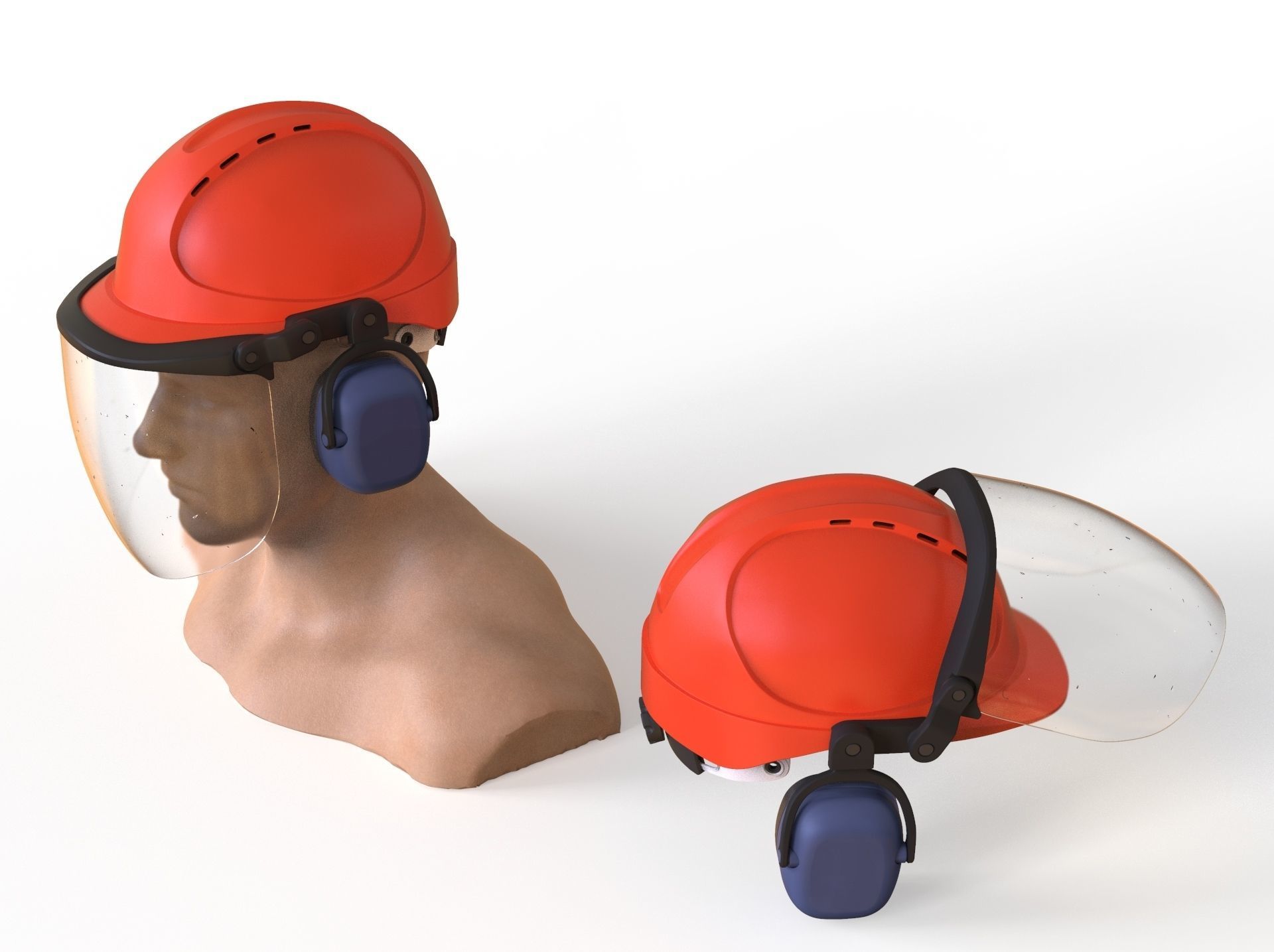 Safety helmet with protective shield 3D model_15