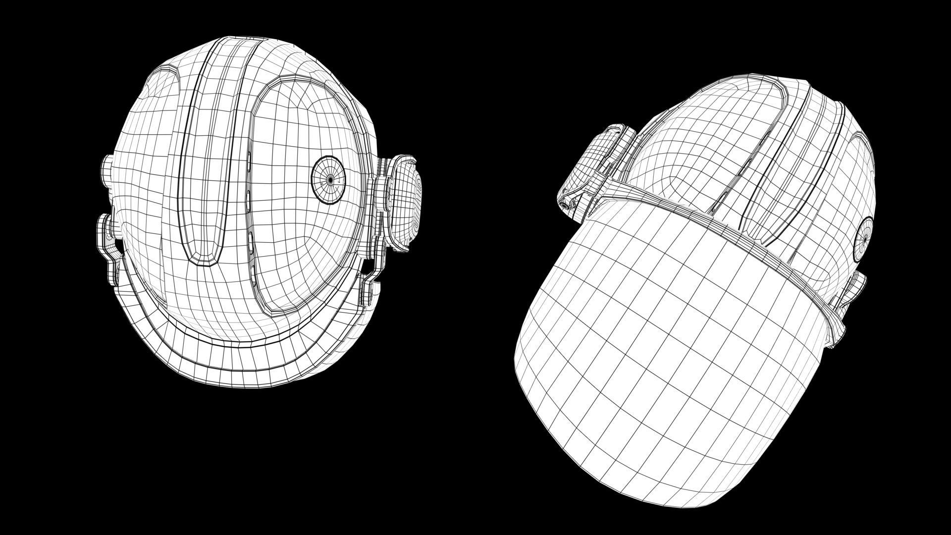 Safety helmet with protective shield 3D model_32