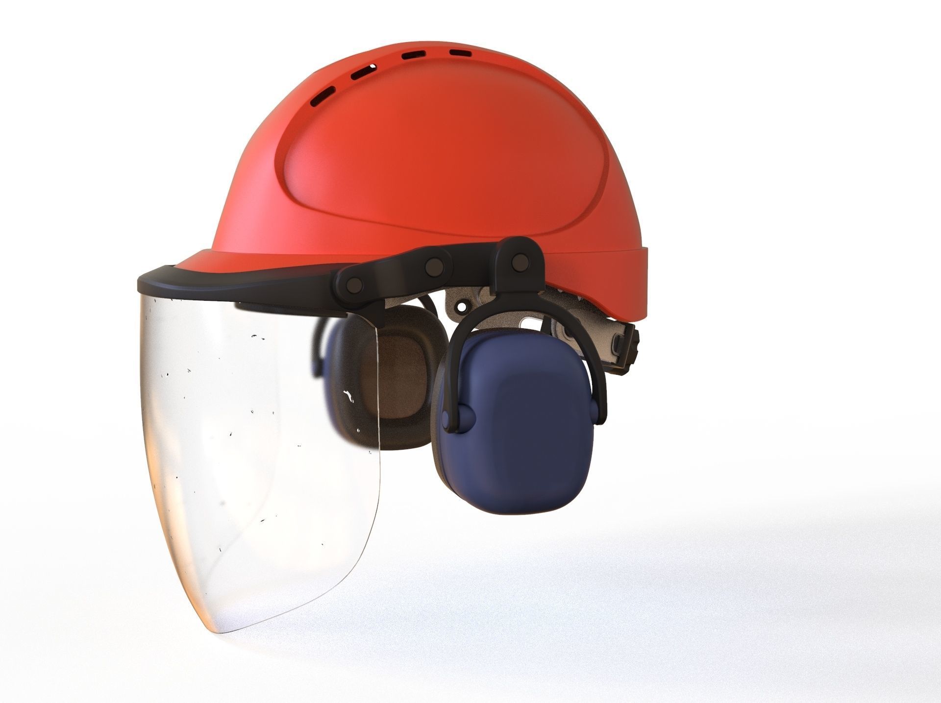 Safety helmet with protective shield 3D model_12