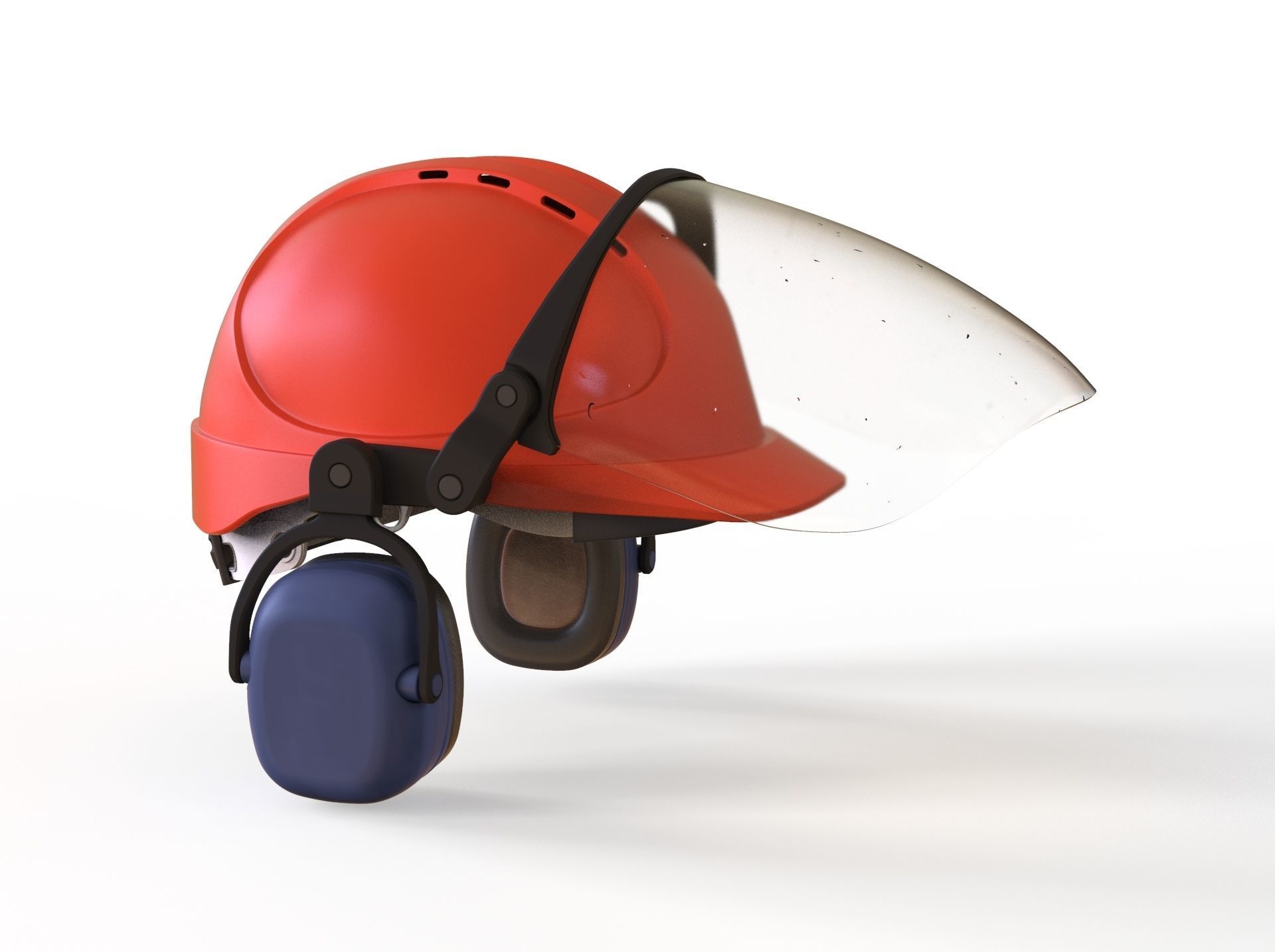 Safety helmet with protective shield 3D model_14