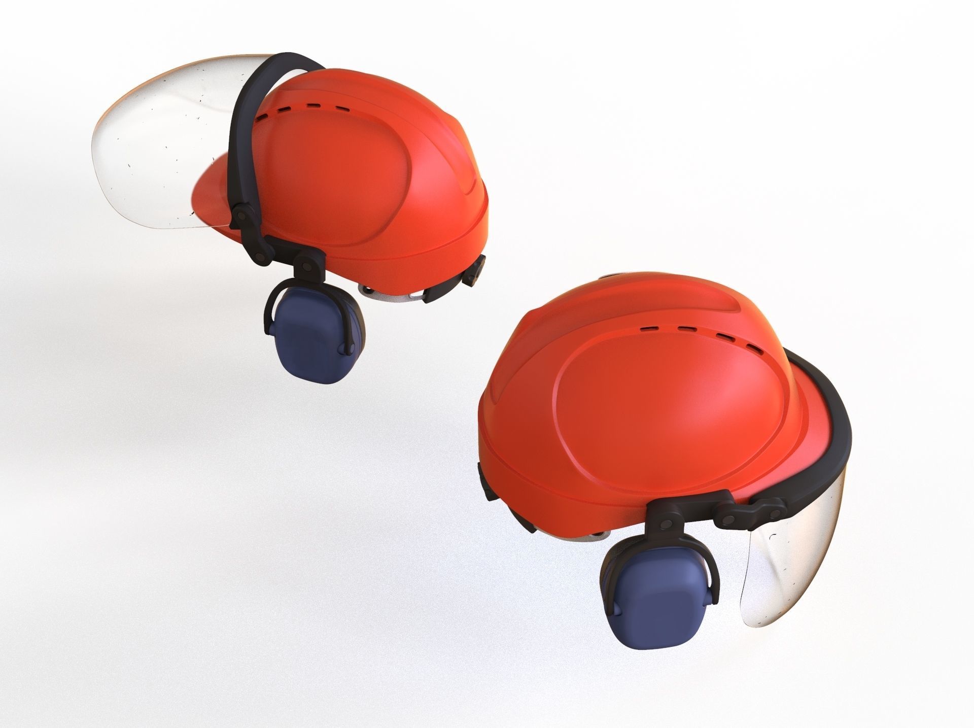 Safety helmet with protective shield 3D model_10