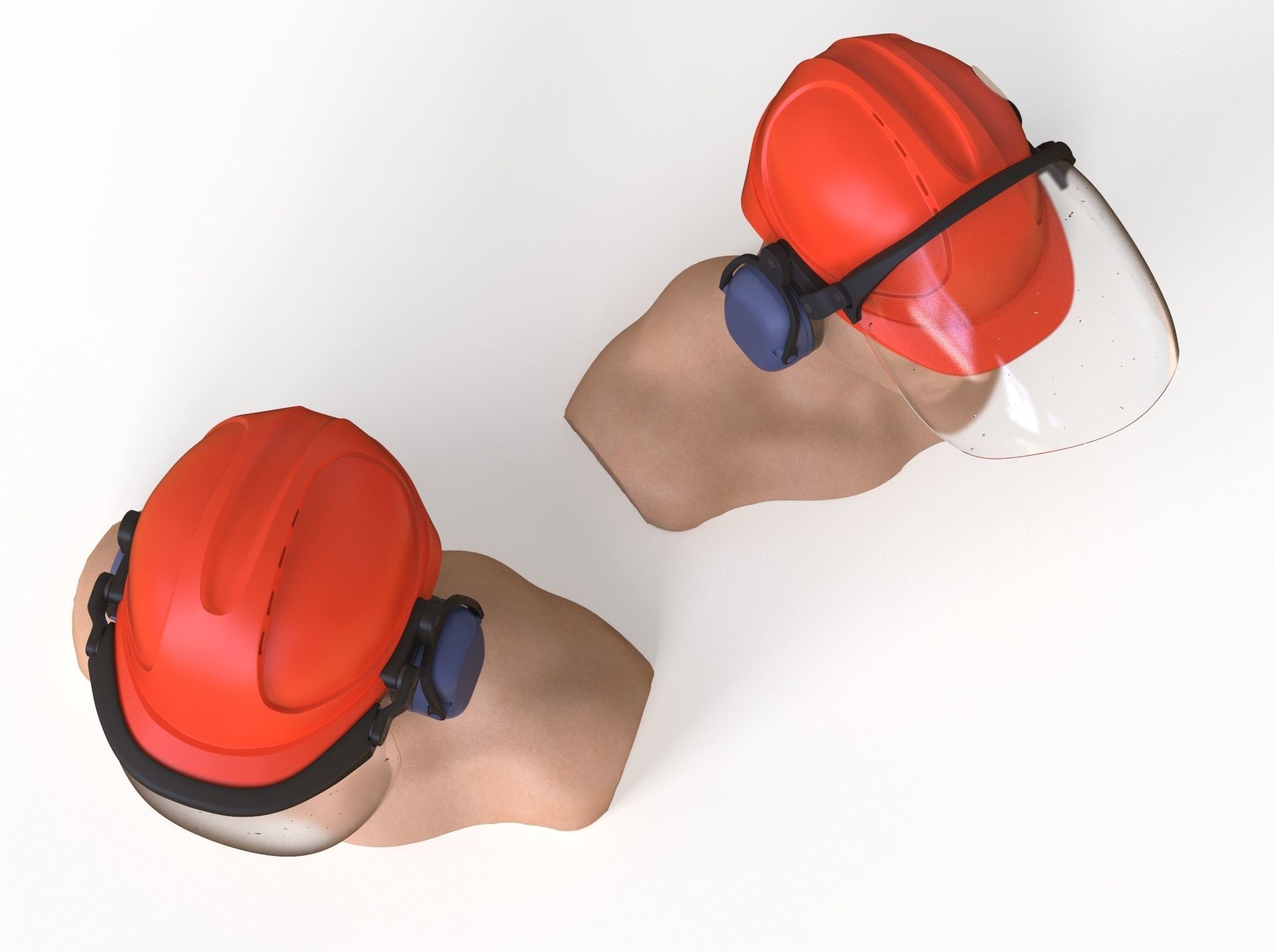 Safety helmet with protective shield 3D model_11