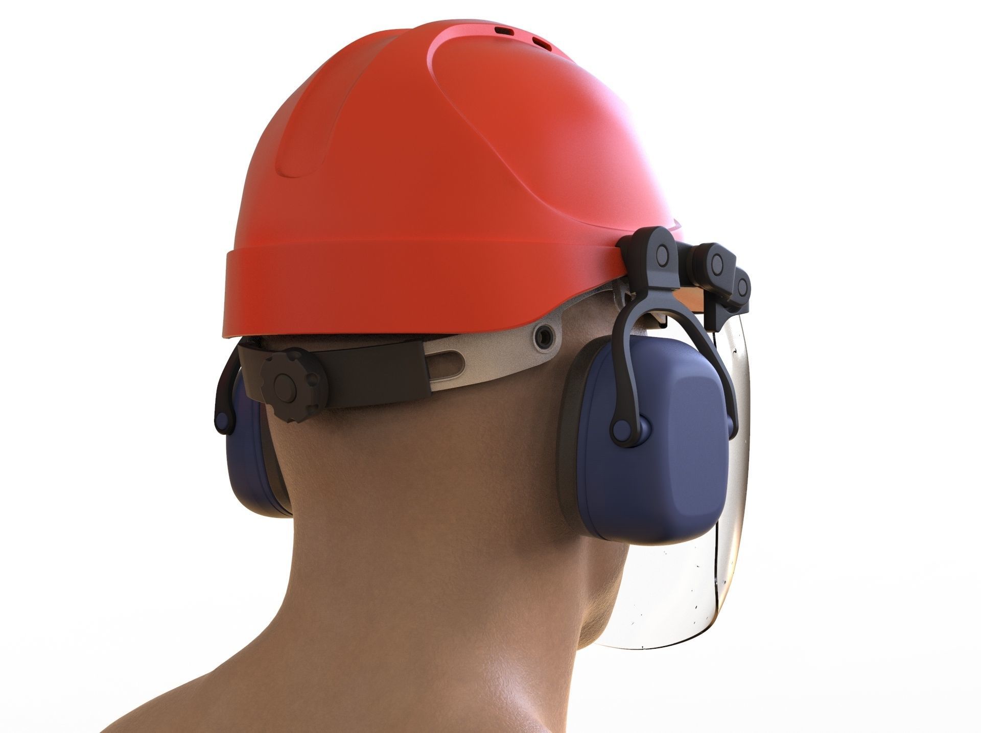Safety helmet with protective shield 3D model_18