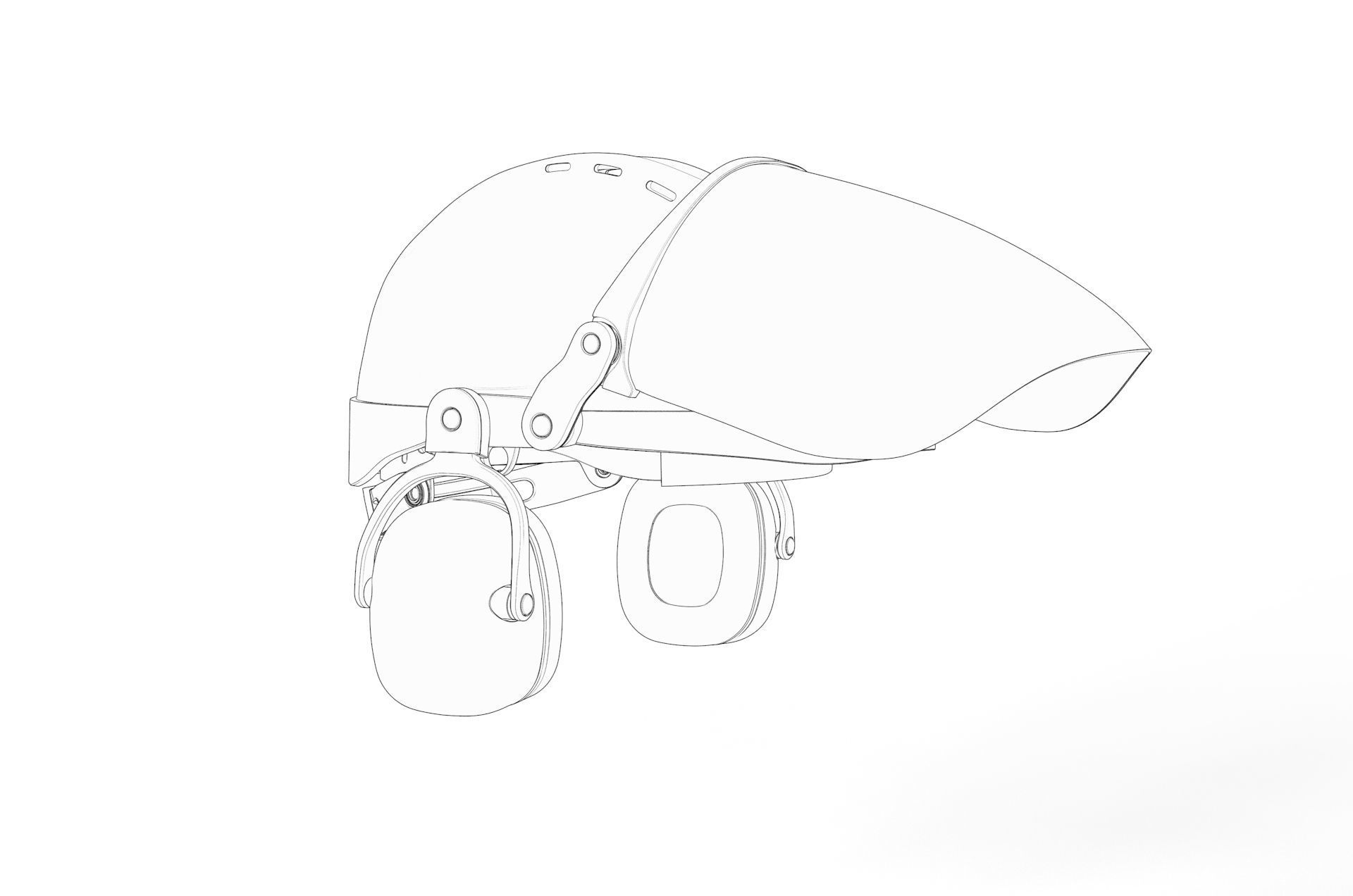 Safety helmet with protective shield 3D model_22