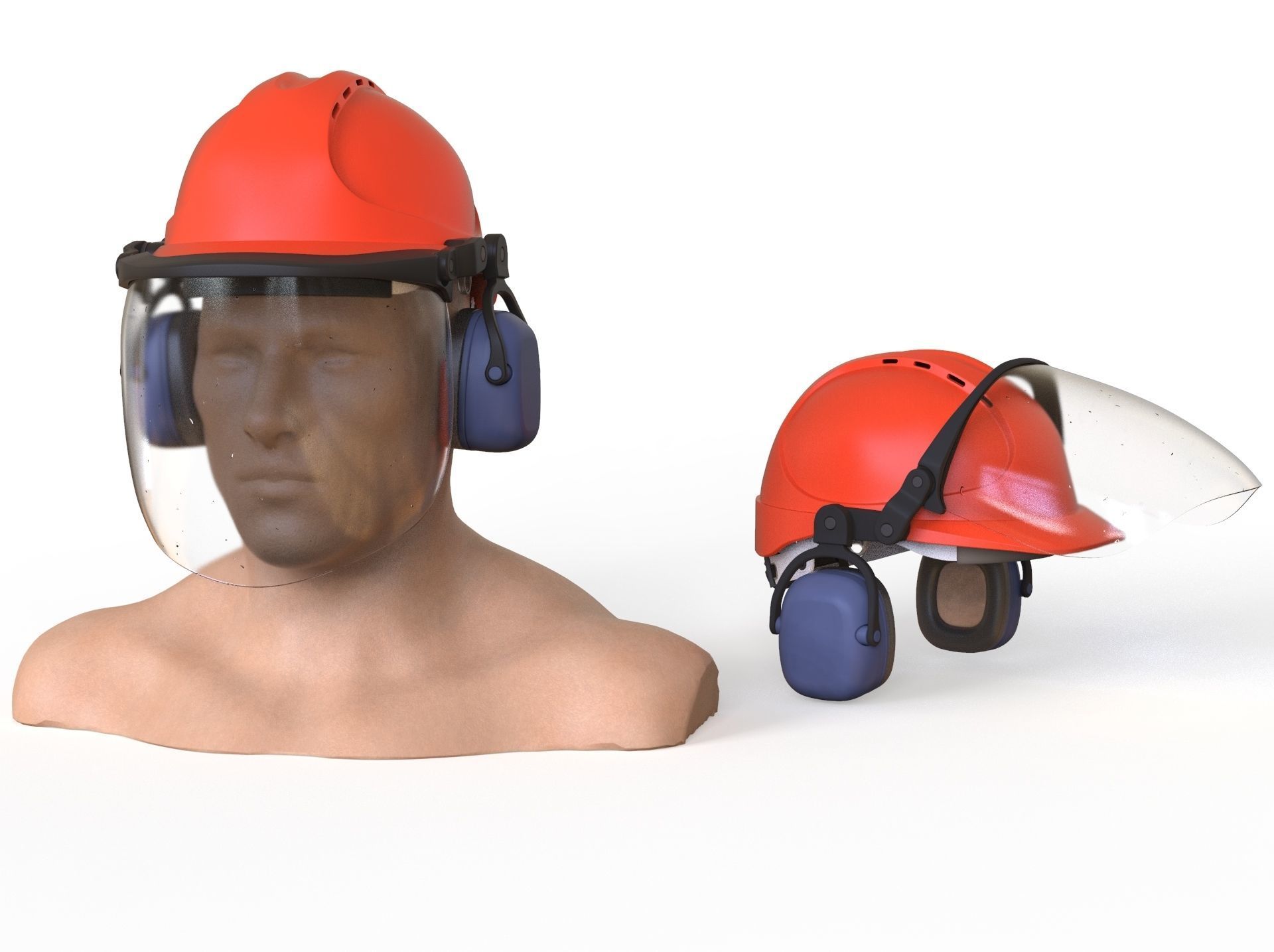 Safety helmet with protective shield 3D model_19