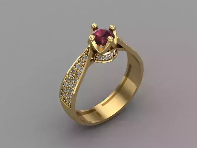 Women Ring New STL 3DM 5mm-1-10mm stone sizes weight in details