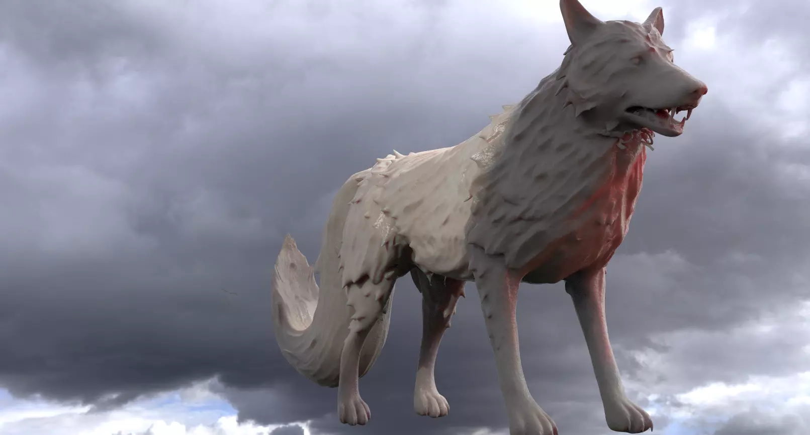 King Wolf 1 tail  3D model_0