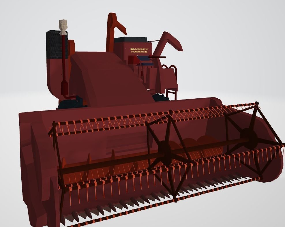 Massey Harris Combine Harvester 3D model_4