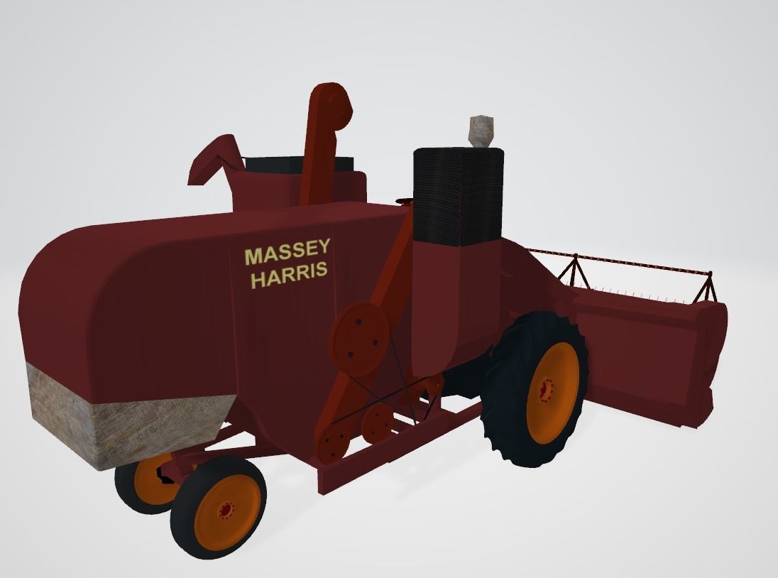 Massey Harris Combine Harvester 3D model_3