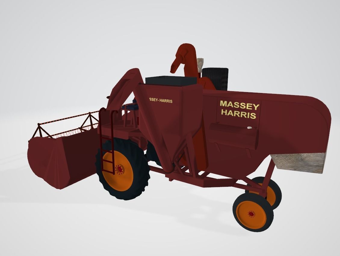 Massey Harris Combine Harvester 3D model_2