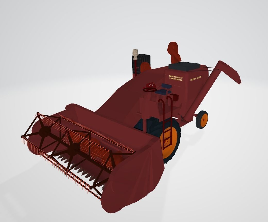 Massey Harris Combine Harvester 3D model_1