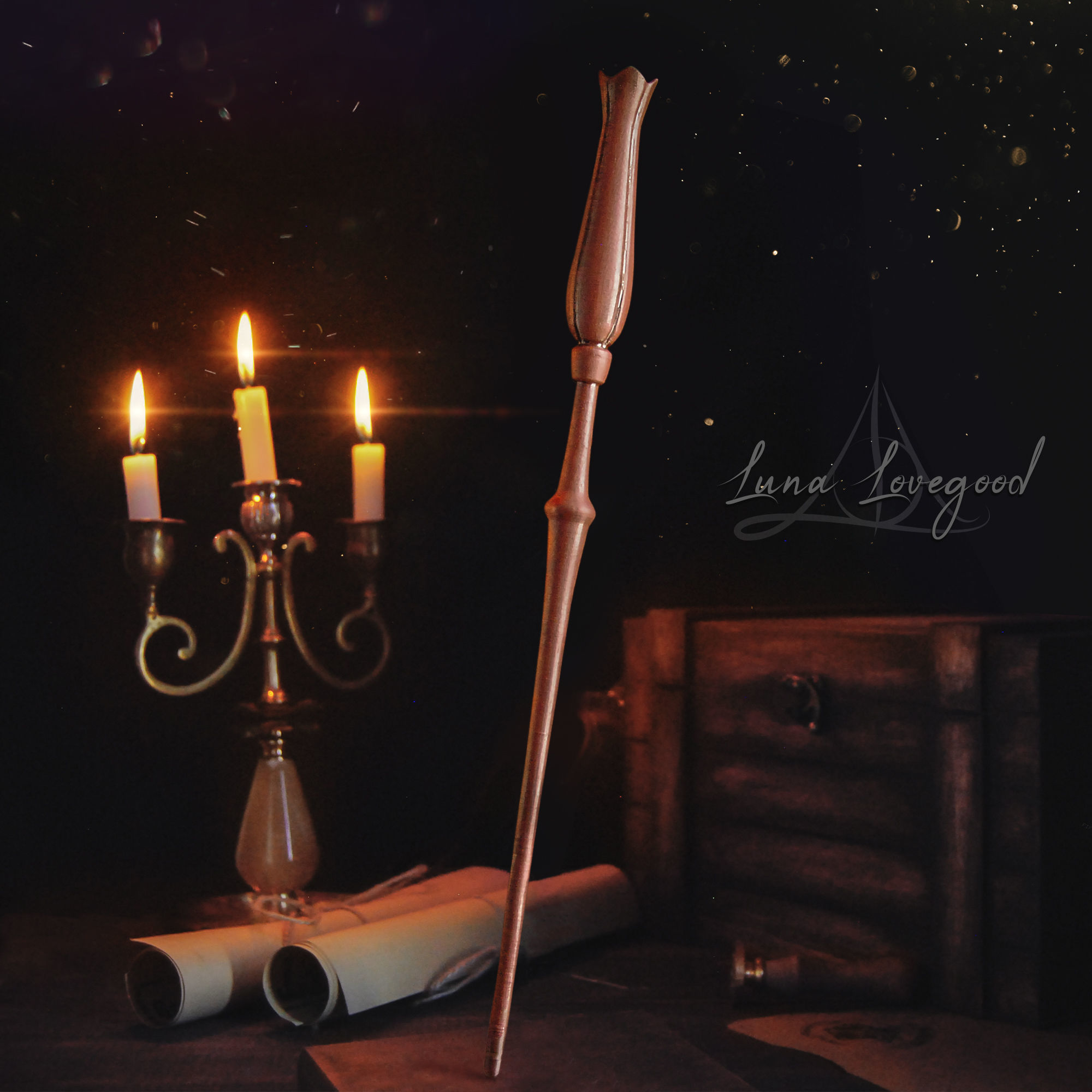 Dumbledores Army Wand Collection Display with 5 Wands  3D print model_22