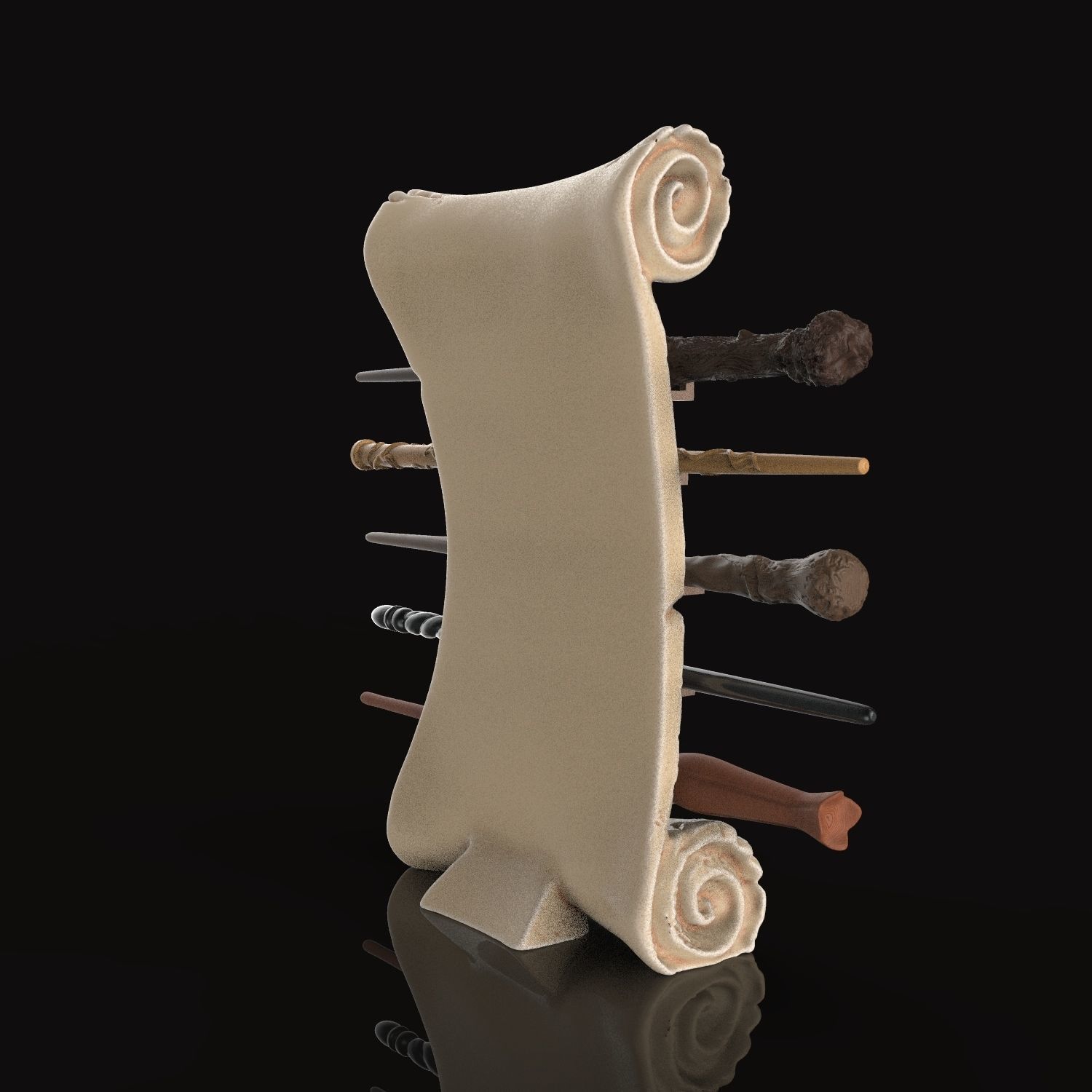 Dumbledores Army Wand Collection Display with 5 Wands  3D print model_8