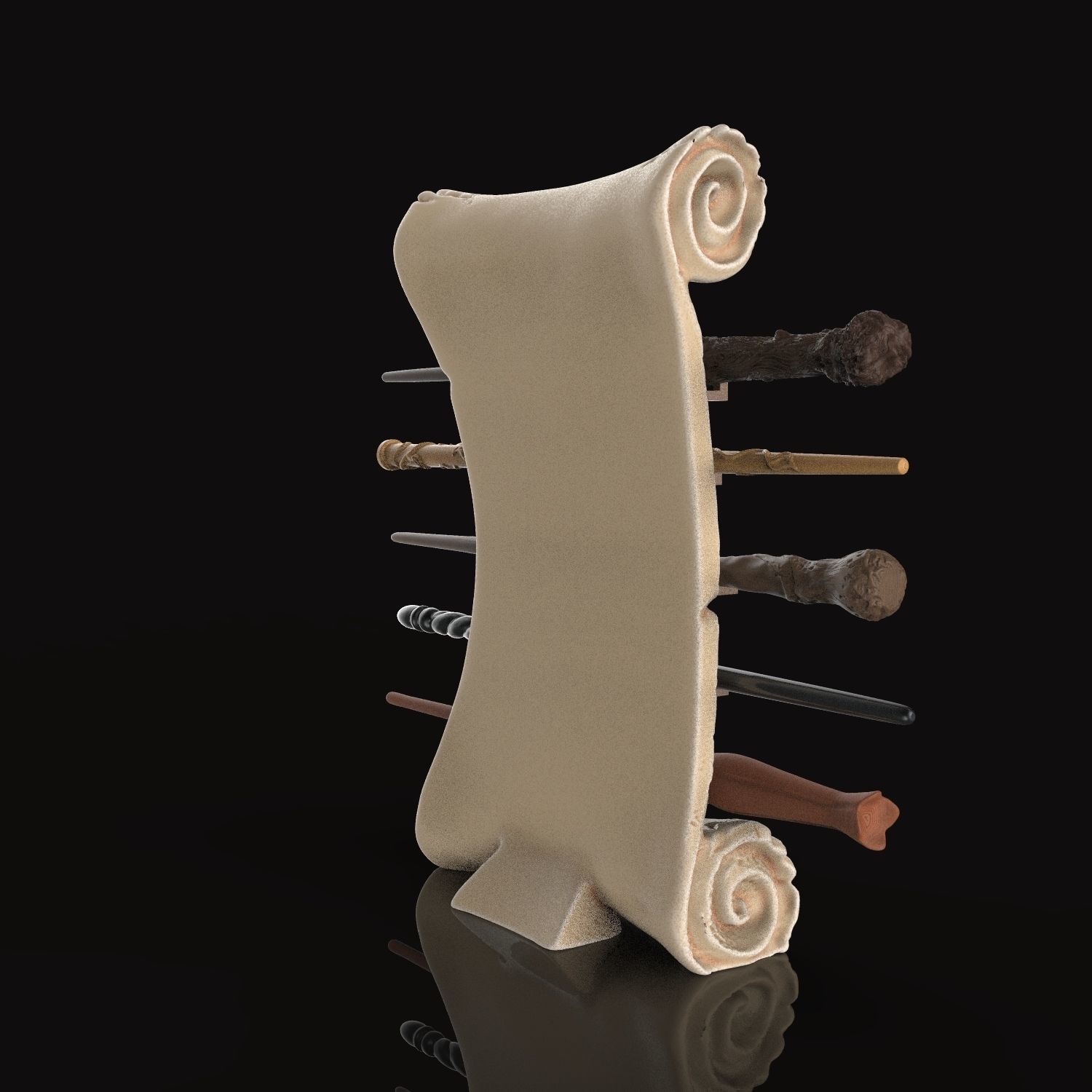 Dumbledores Army Wand Collection Display with 5 Wands  3D print model_7