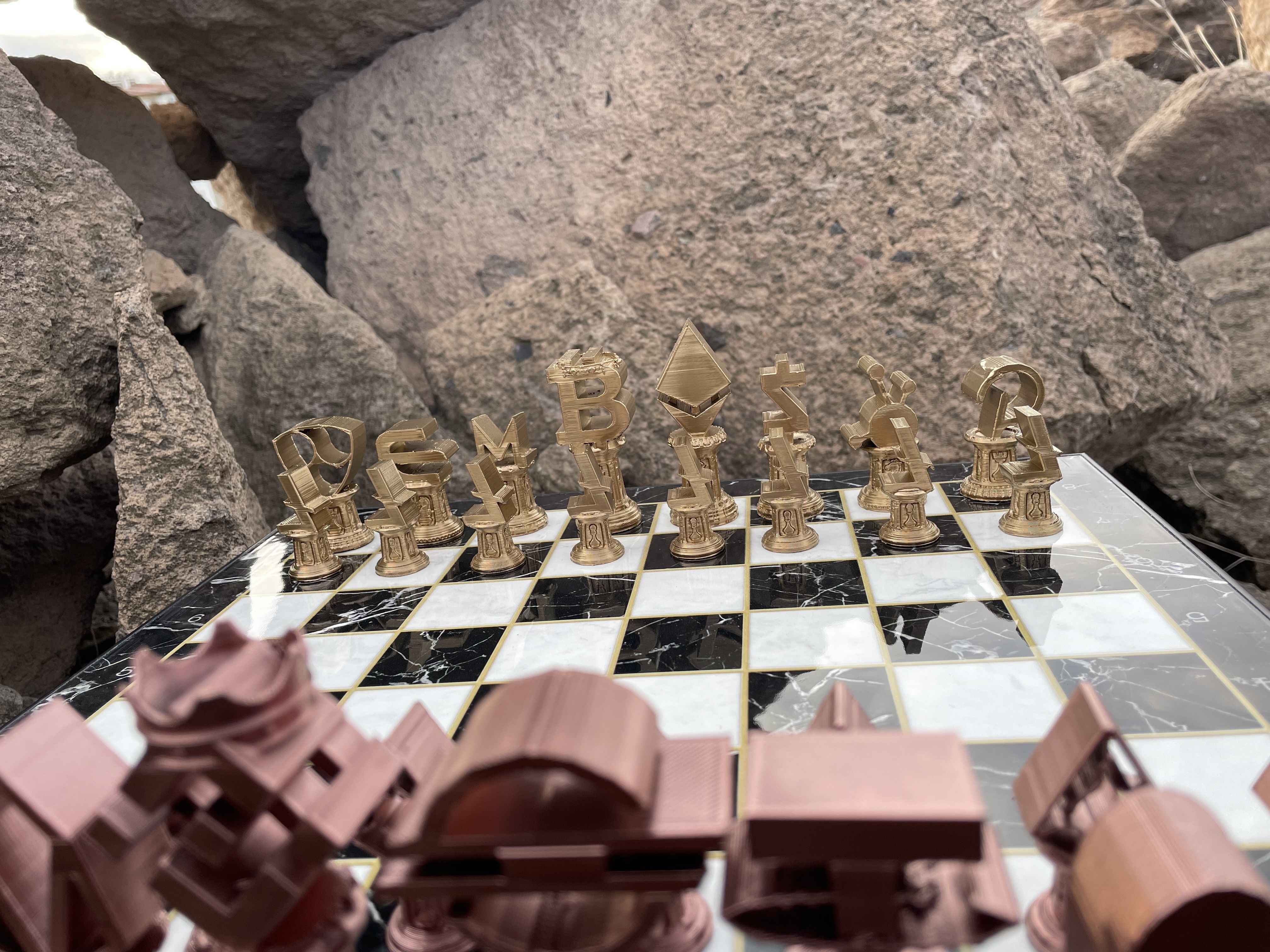 Crypto Money Logos Chess Set 3D print model_14