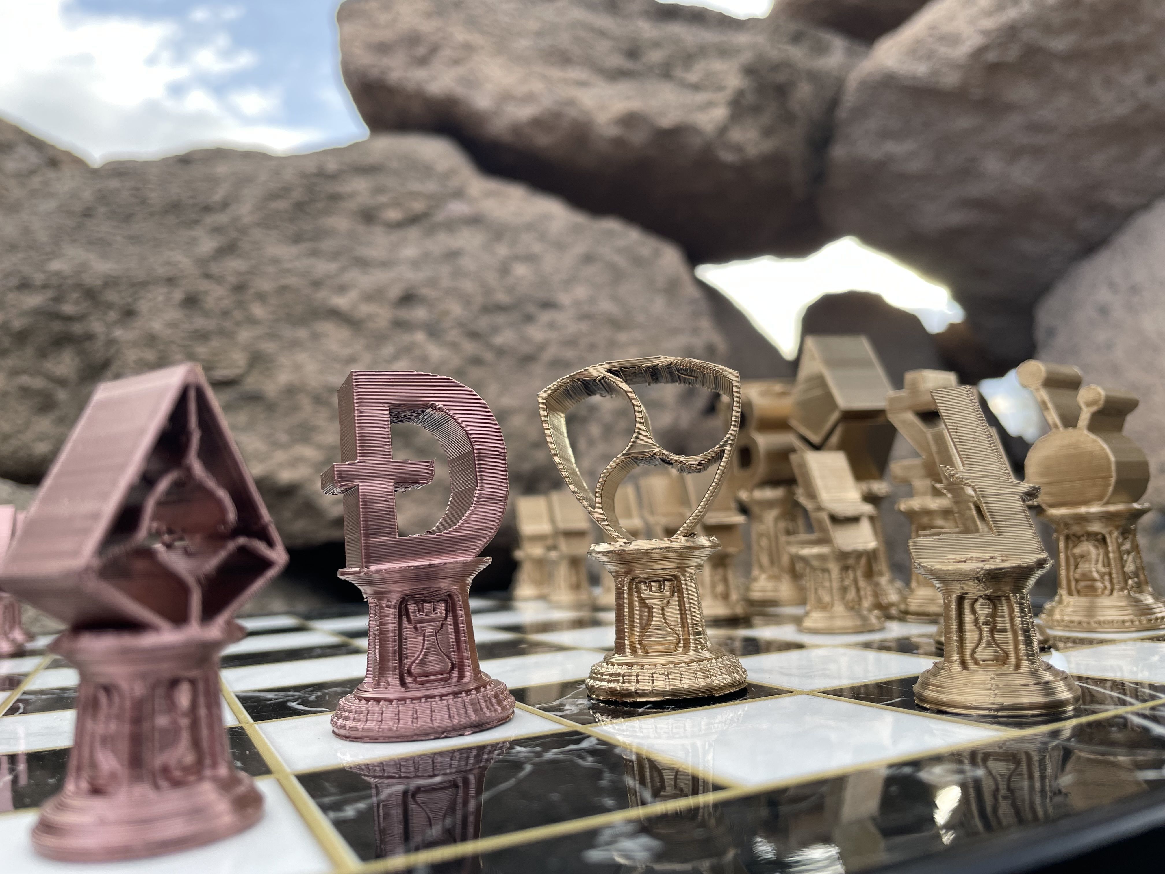 Crypto Money Logos Chess Set 3D print model_9