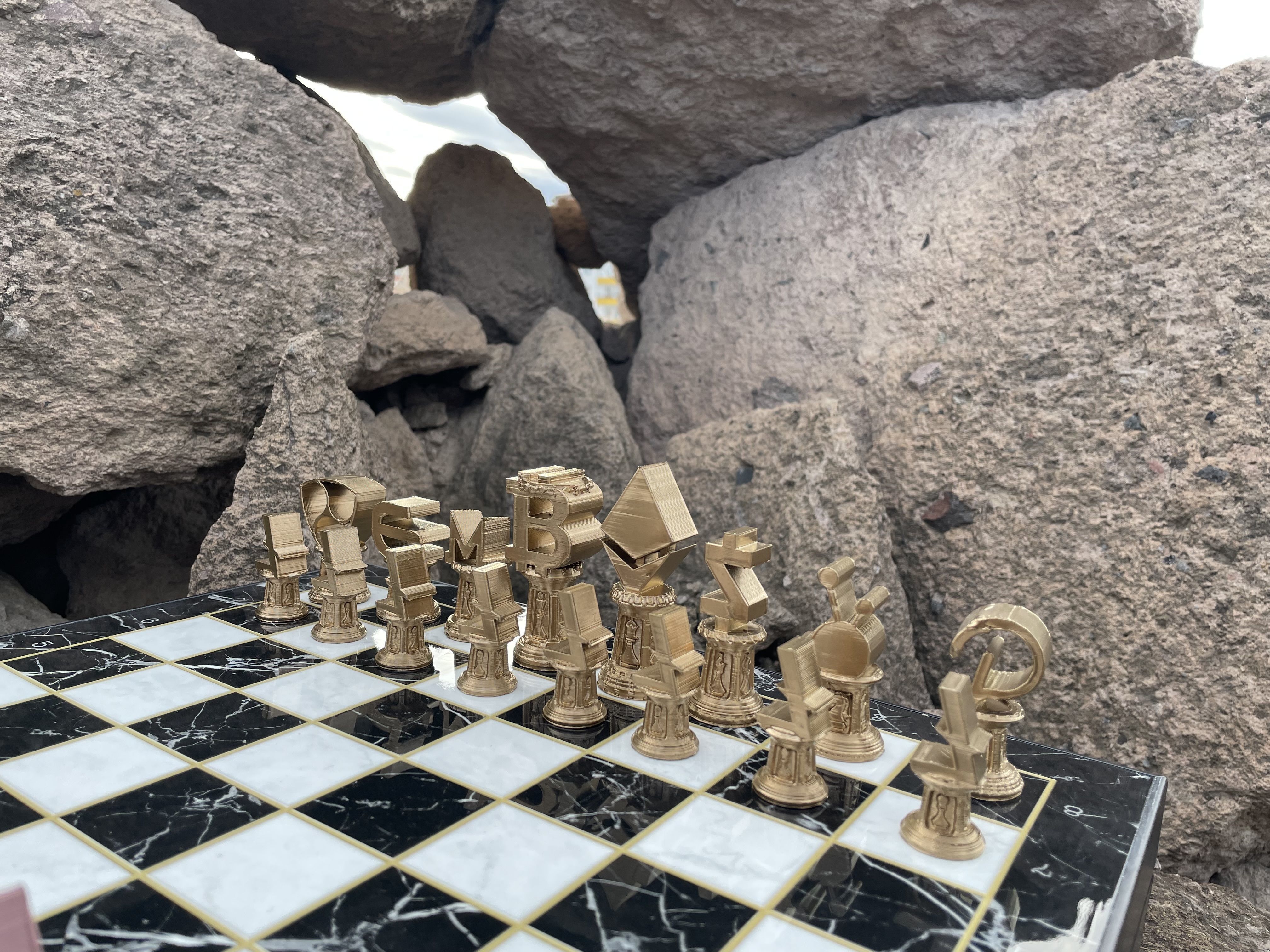 Crypto Money Logos Chess Set 3D print model_10