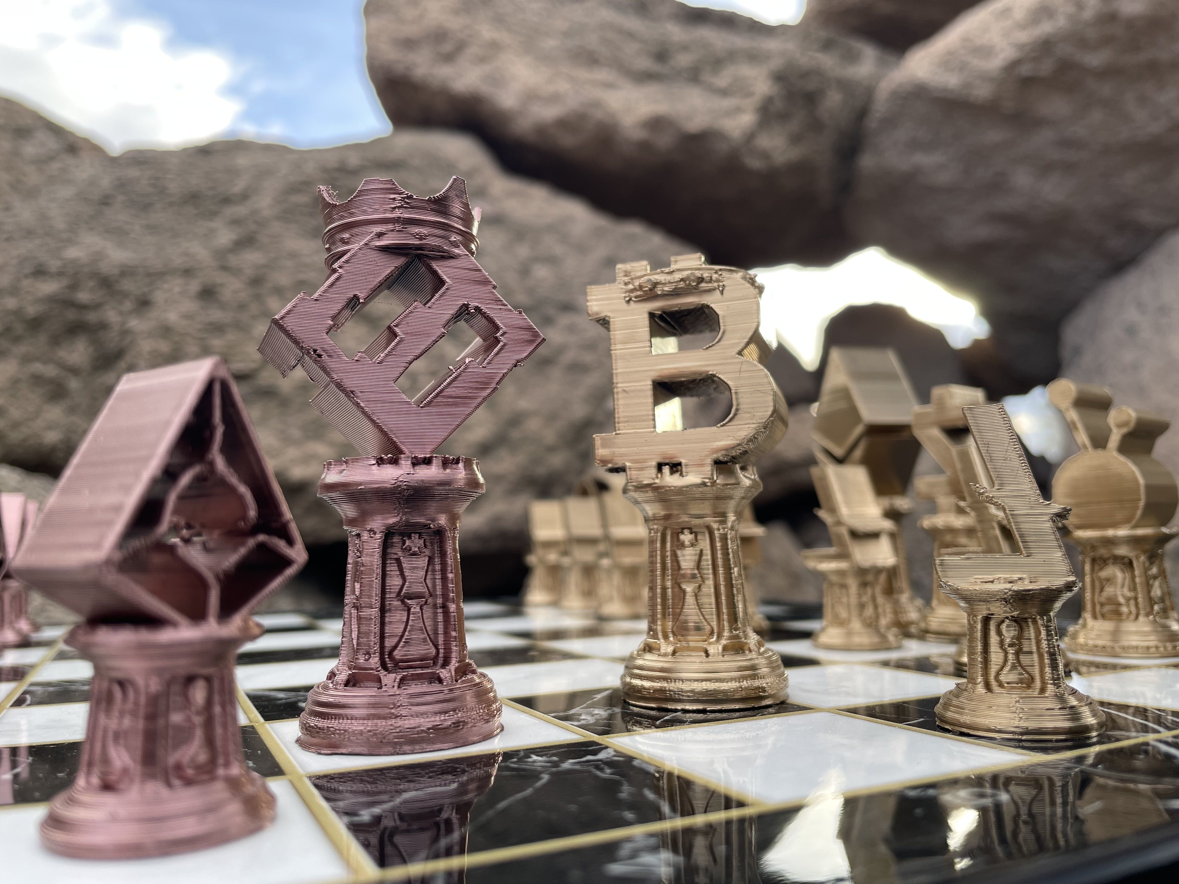 Crypto Money Logos Chess Set 3D print model_4
