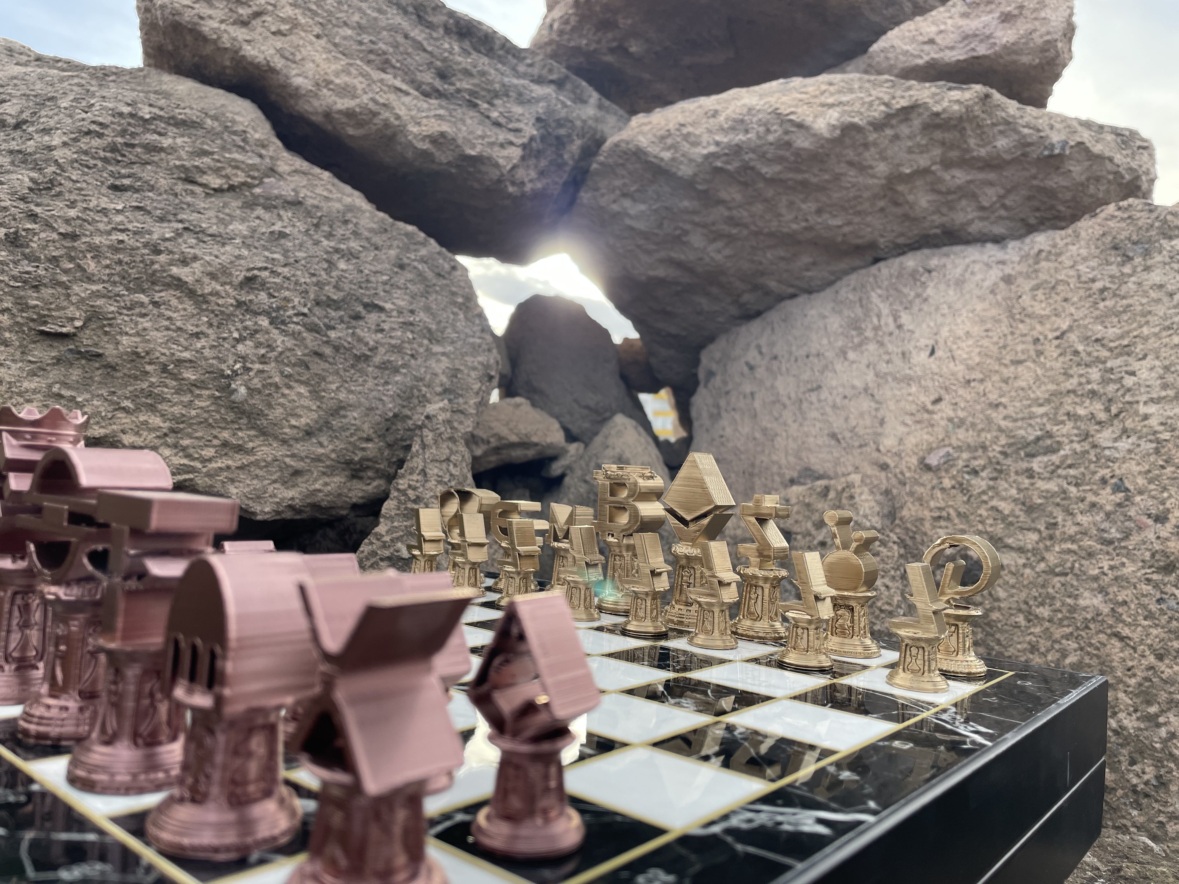 Crypto Money Logos Chess Set 3D print model_2