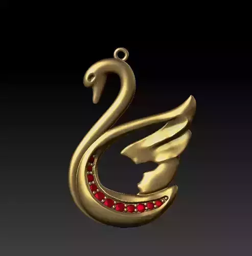 Swan Pendant Free 3D model