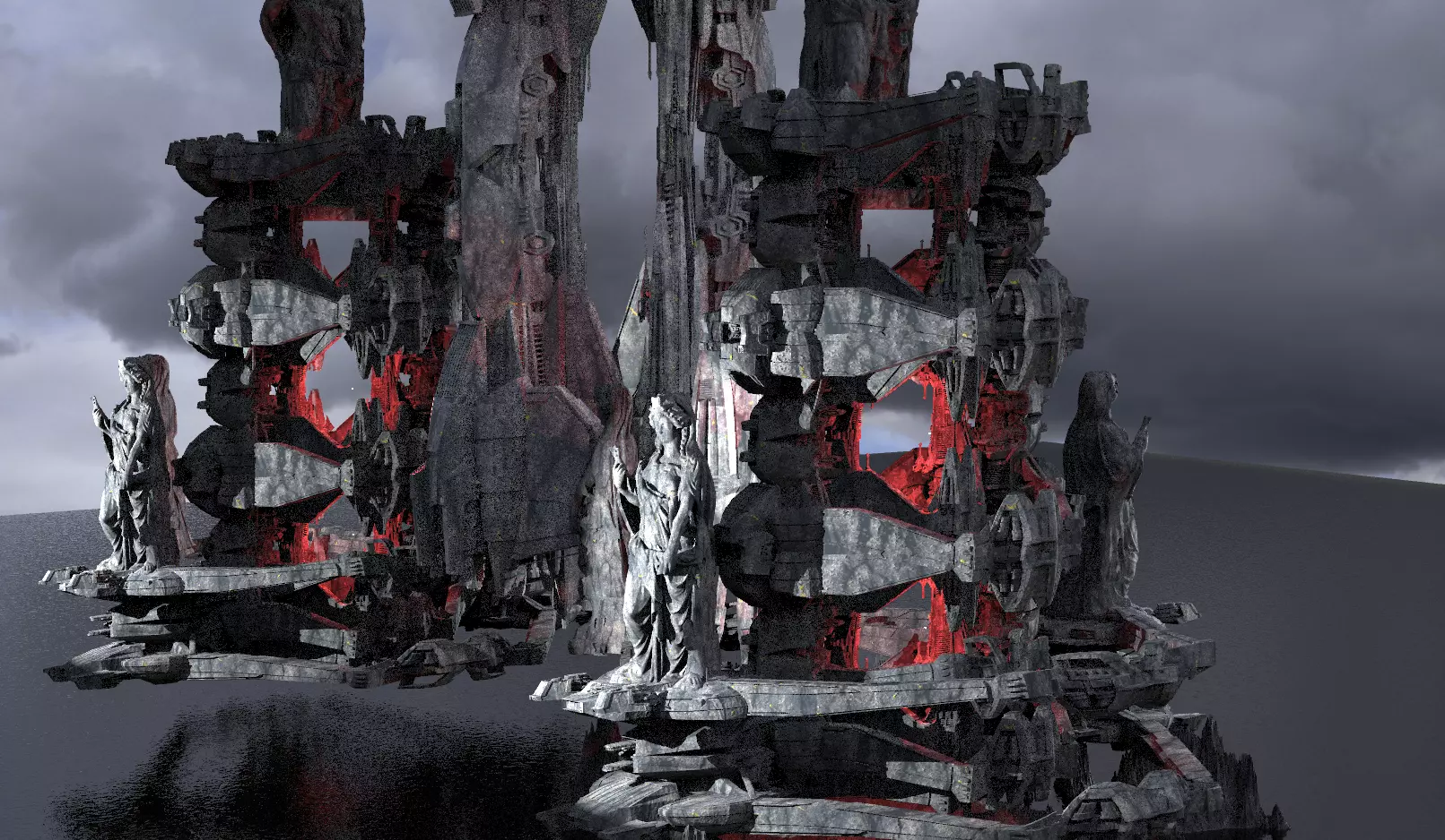 Alien Towers Dimensions Kitbash 3D model