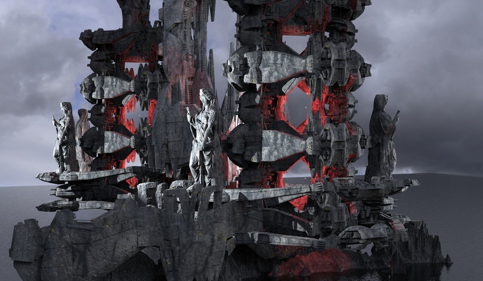 Alien Towers Dimensions 2 3D model | CGTrader