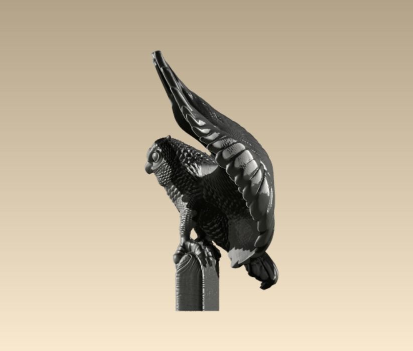 Owl miniature 3D print model_5