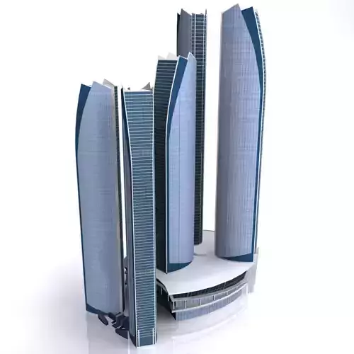 Etihad tower low poly 3d model 3D model