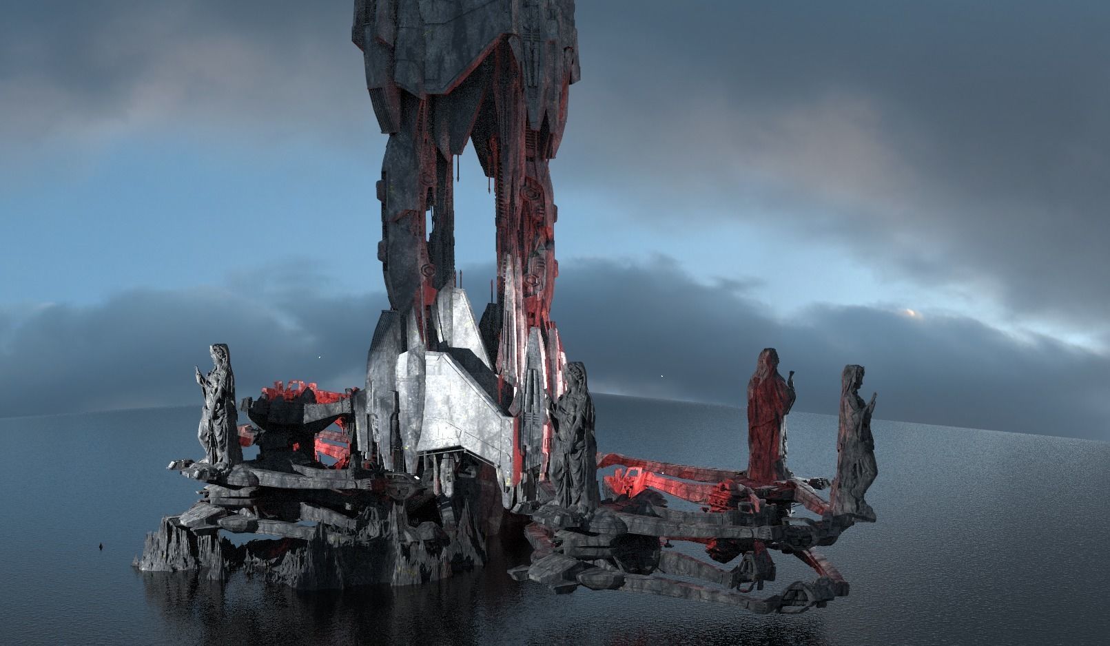 Alien Towers Dimensions Kit bash 5 3D model_1