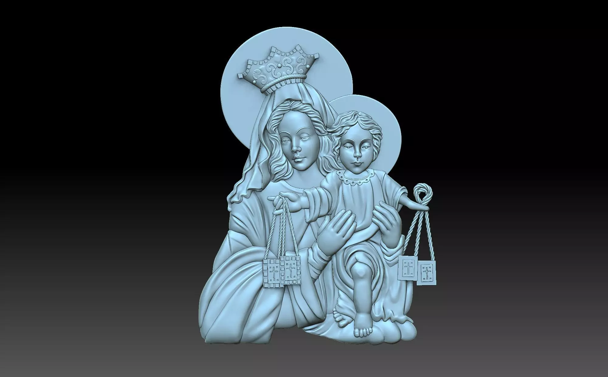 The virgin and jesus 3D print model_0