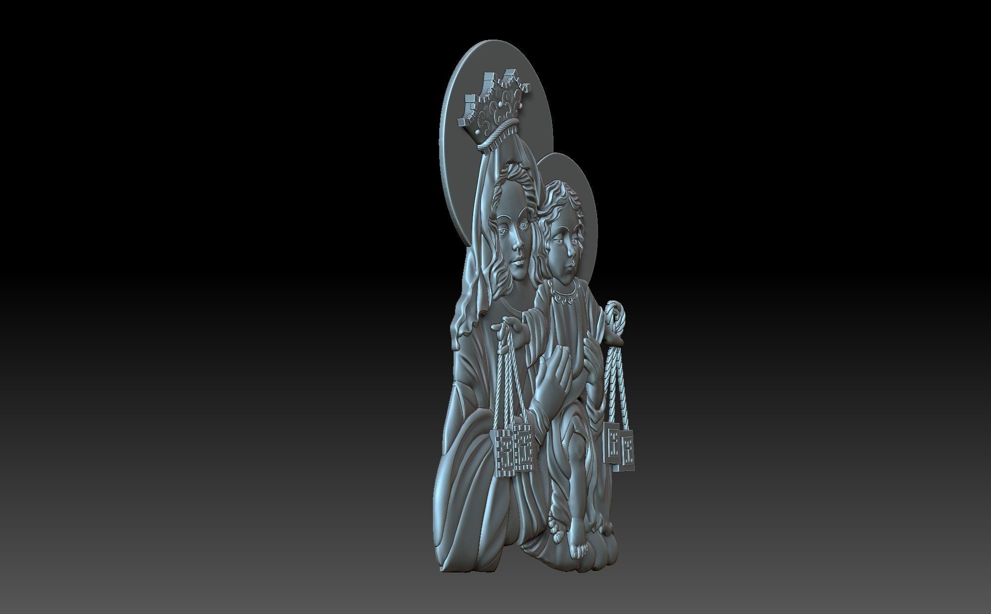 The virgin and jesus 3D print model_5