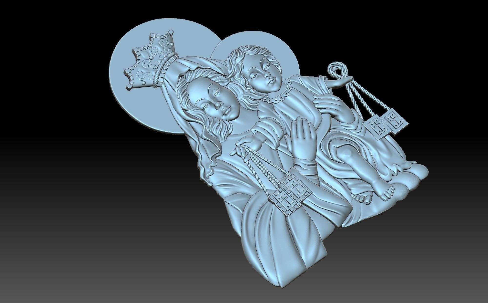 The virgin and jesus 3D print model_7