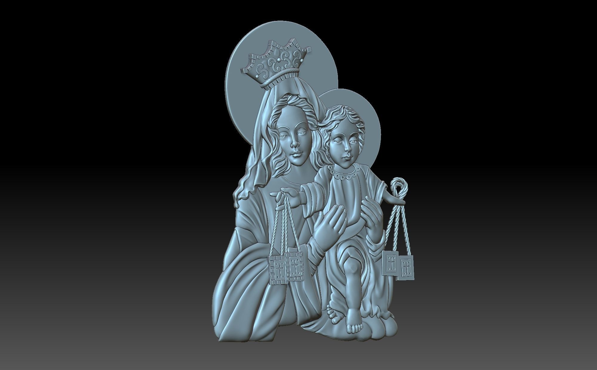 The virgin and jesus 3D print model_4