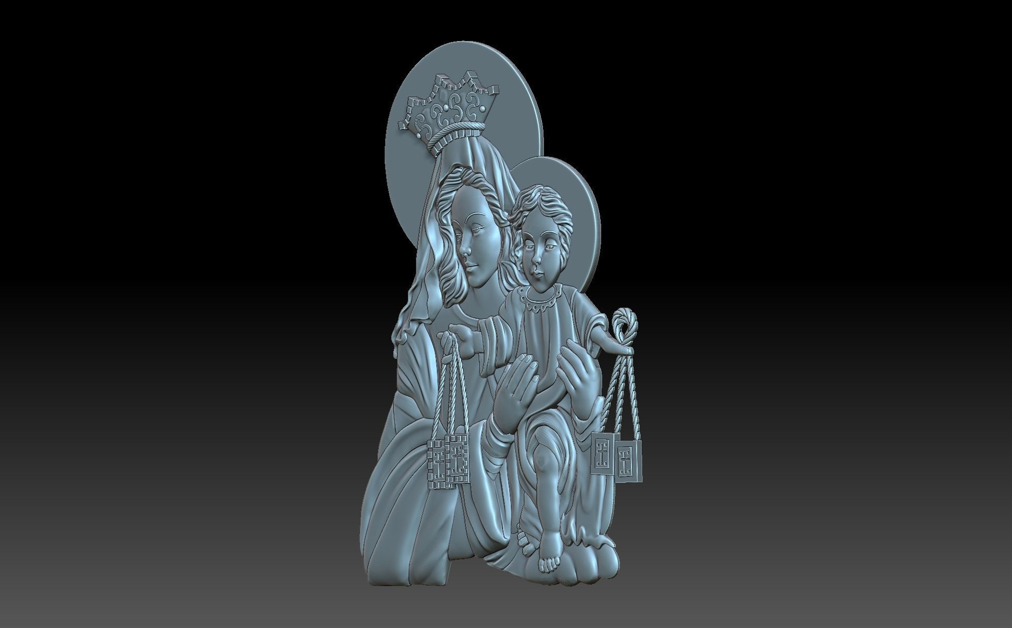 The virgin and jesus 3D print model_2