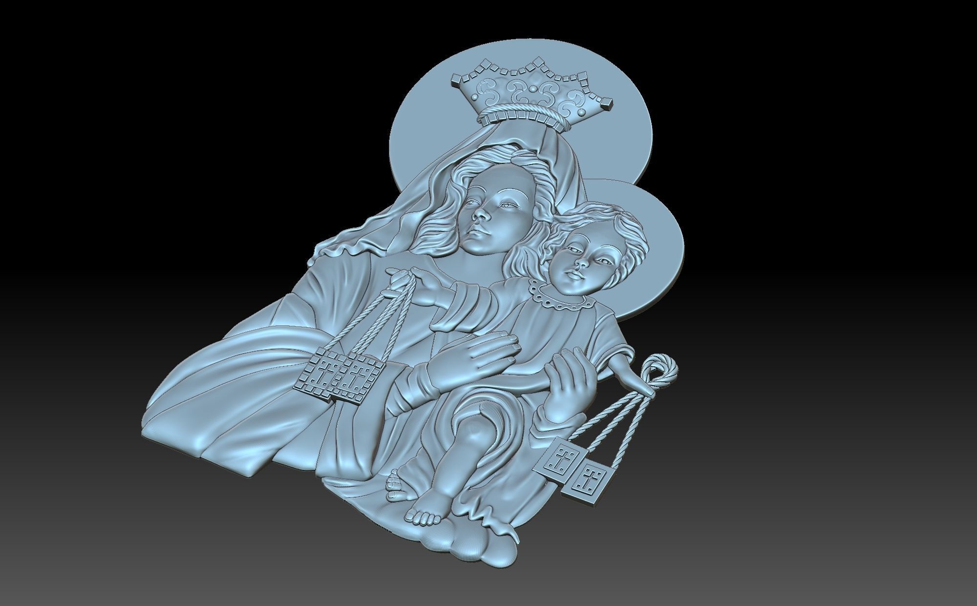 The virgin and jesus 3D print model_6