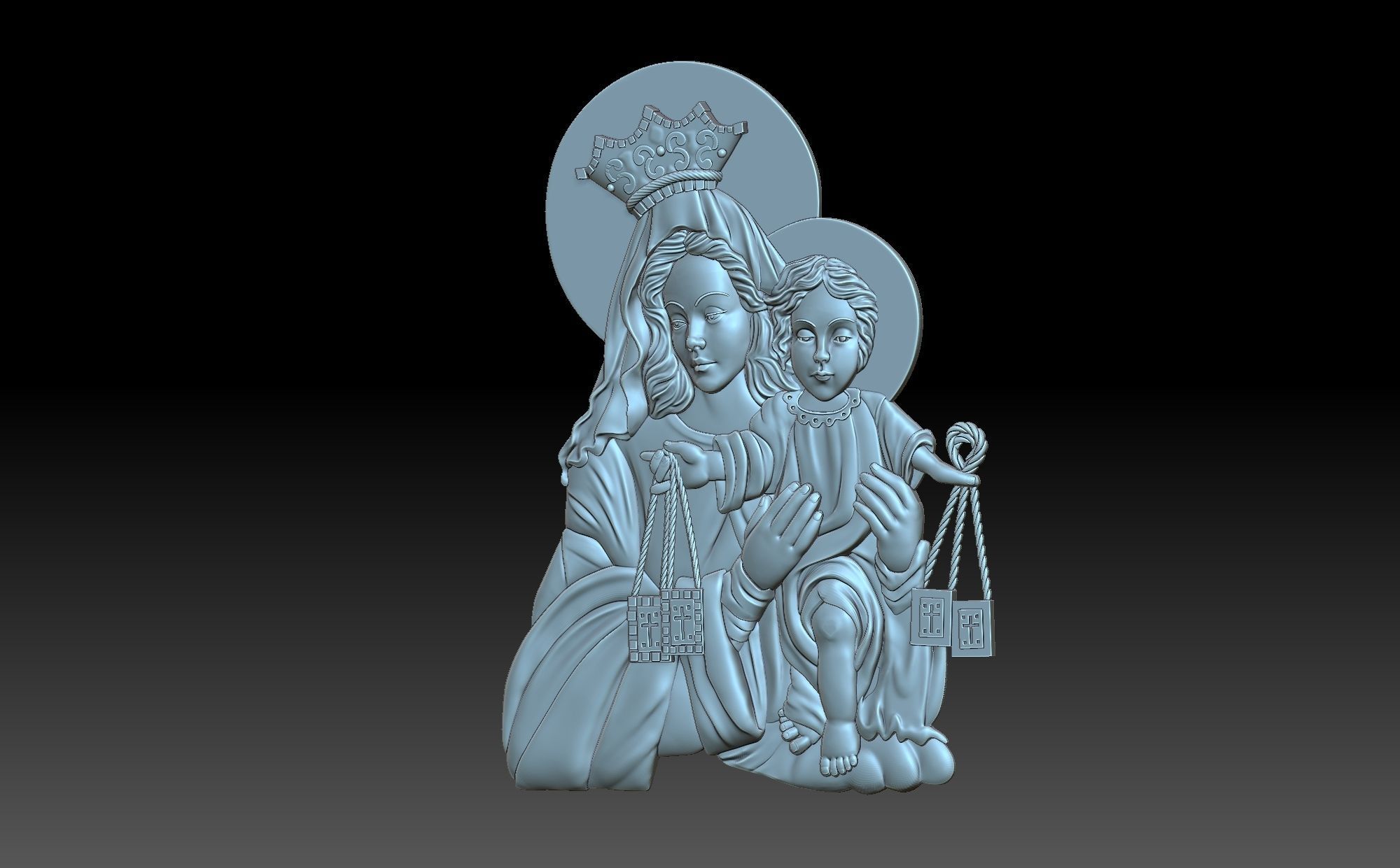 The virgin and jesus 3D print model_1