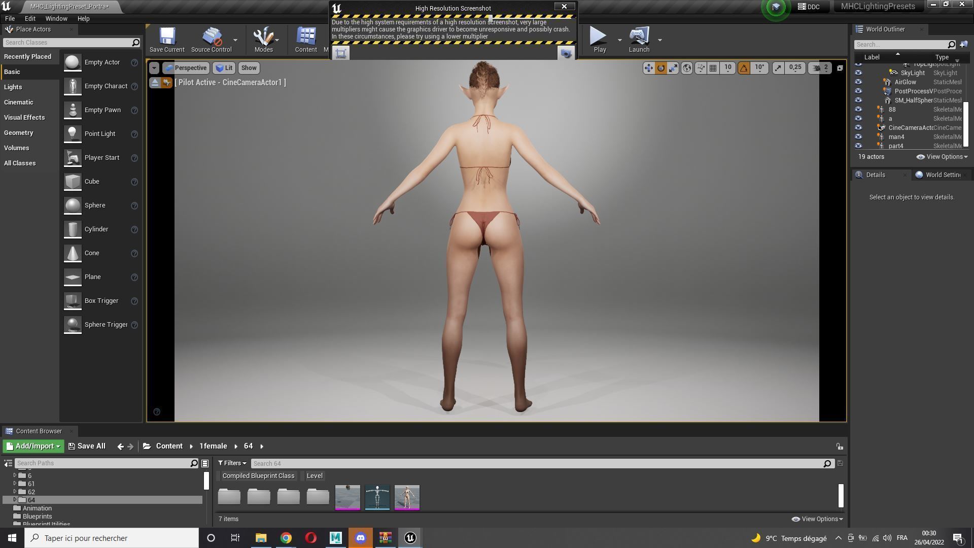 Naked Realistic Elf Female Low-poly 3D model_13